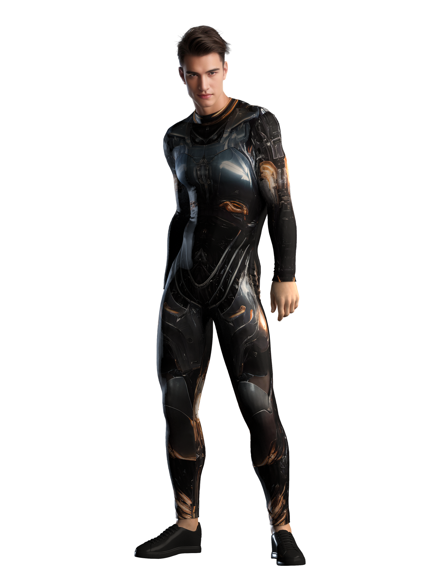 Futuristic Cyborg Costume Men (Custom Fit Available), Rave Costume Men, Festival Bodysuit, Halloween Robotic Armor Costume, A144M