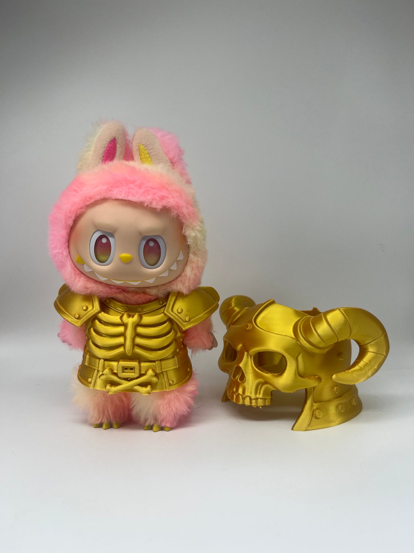 Skeleton Knight Outfit Set for 6.7-inch (17cm) Dolls Compatible with Labubu, Halloween Clothing Accessories for Collectible 17cm Vinyl Plush Dolls