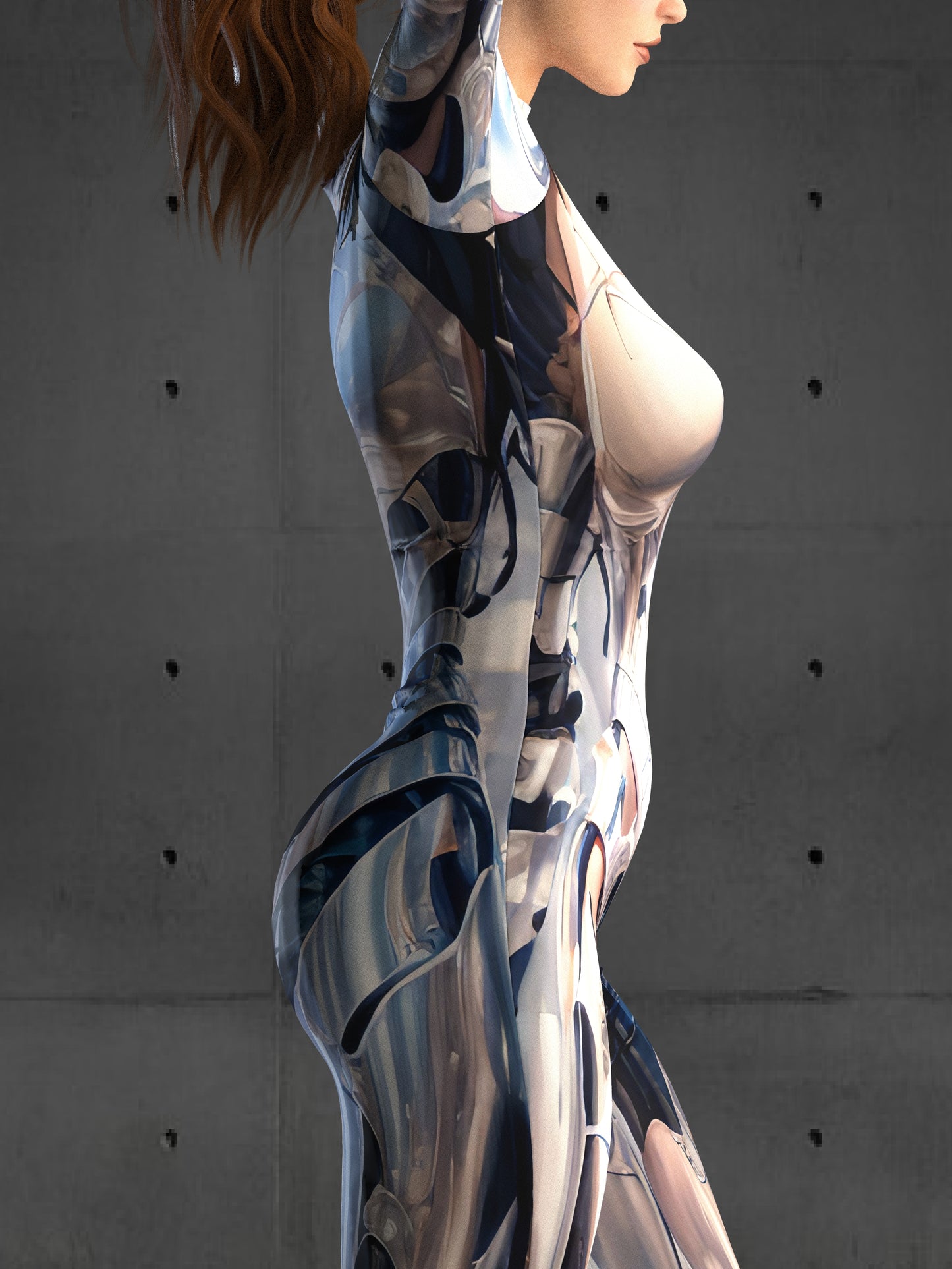 Silver Cyber Armor Costume Women(Custom Fit Available), Futuristic Rave Party Outfit, Robot Cosplay, Futuristic performance clothing A121