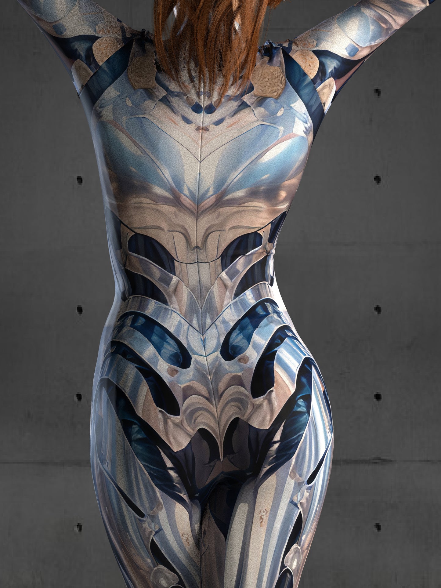 Silver Cyber Armor Costume Women(Custom Fit Available), Futuristic Rave Party Outfit, Robot Cosplay, Futuristic performance clothing A121