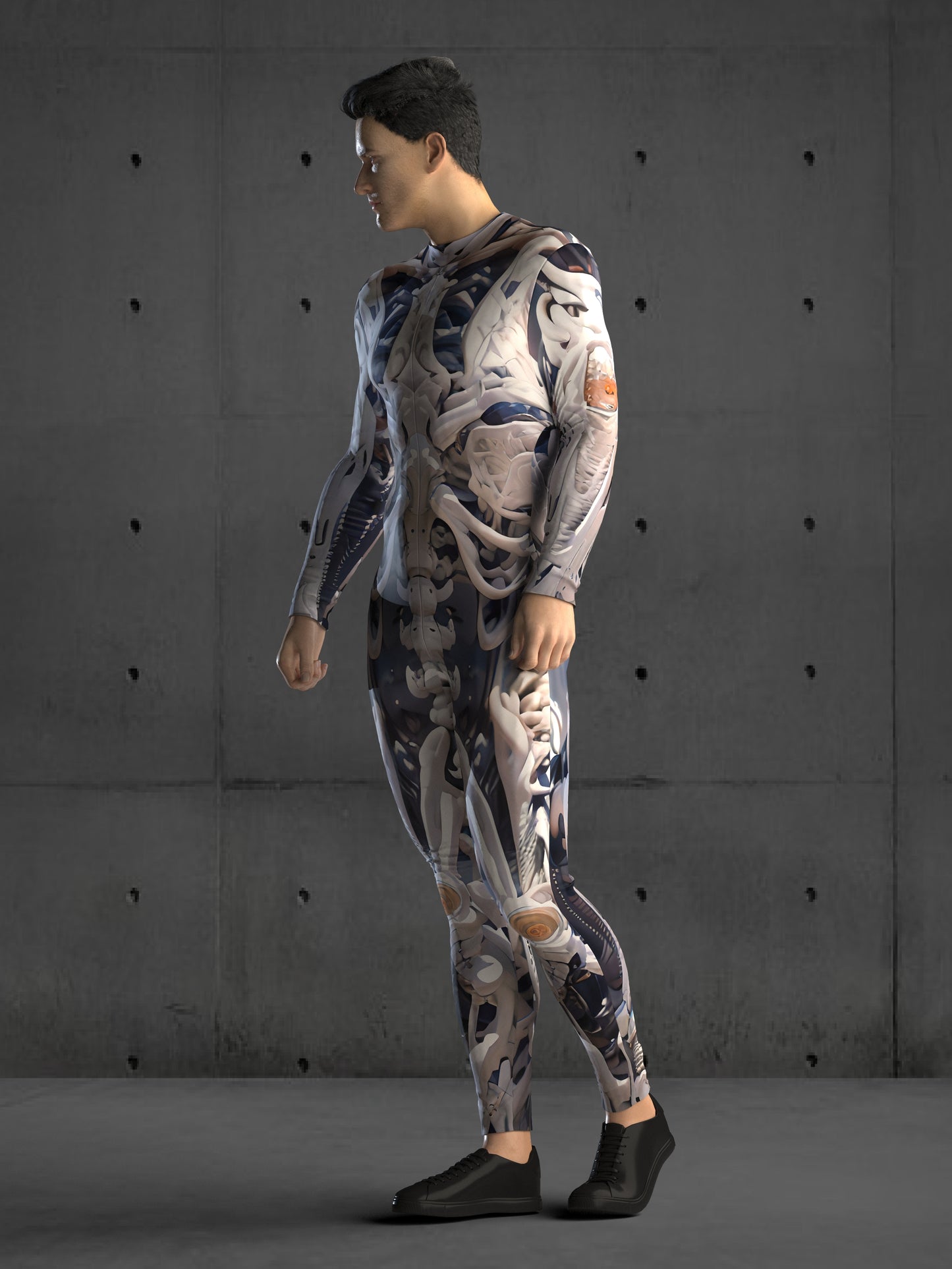 Skeleton Robot Costume, Halloween Skeleton Armor Costume, A125M