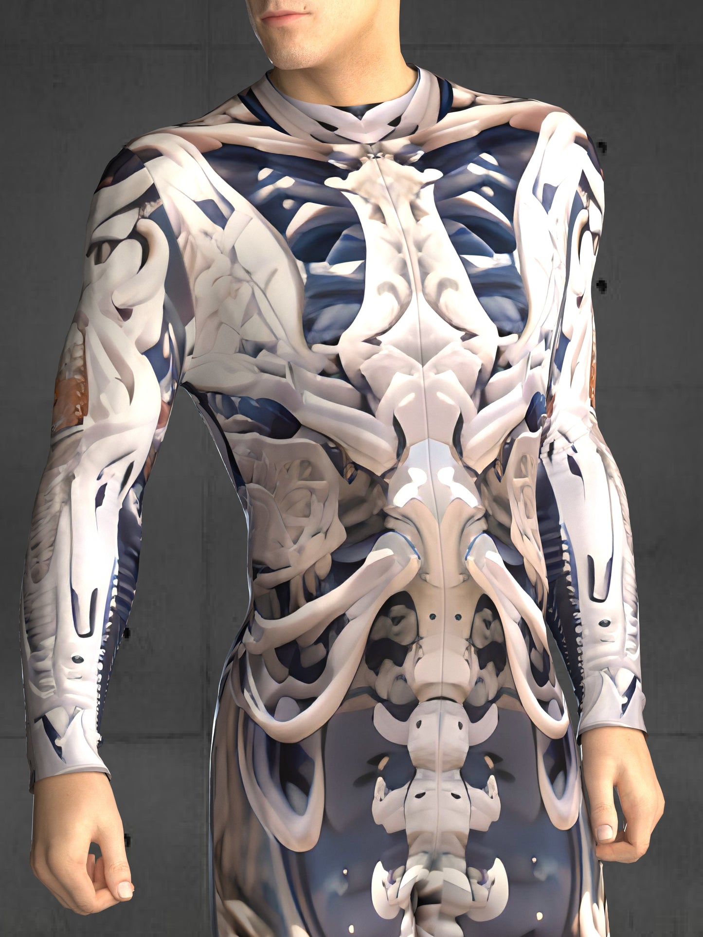 Skeleton Robot Costume, Halloween Skeleton Armor Costume, A125M