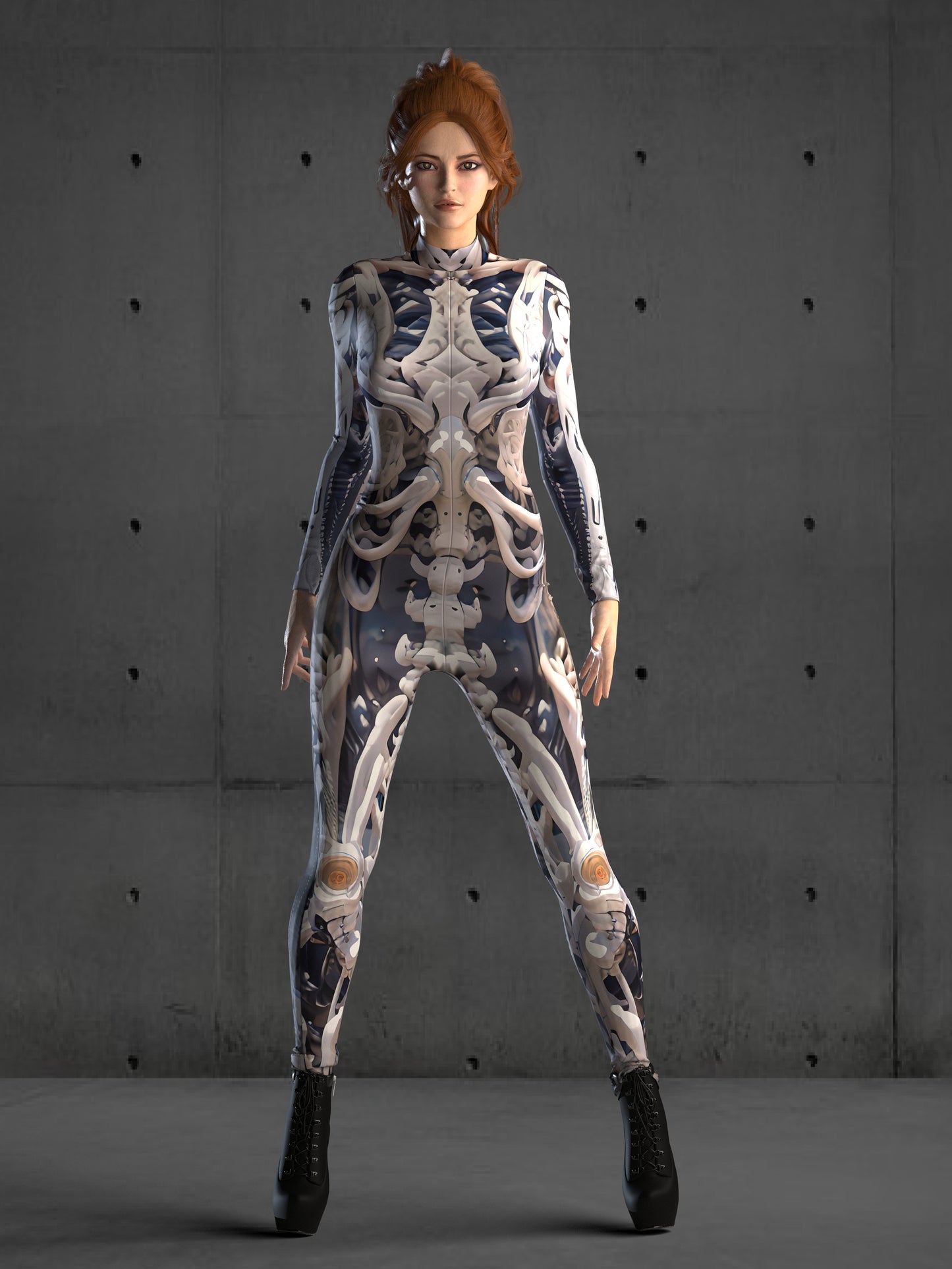 Skeleton Armor Costume Women(Custom Fit Available), Performance Clothing, Futuristic Rave Outfit, Robot Cosplay, Alien clothing A125