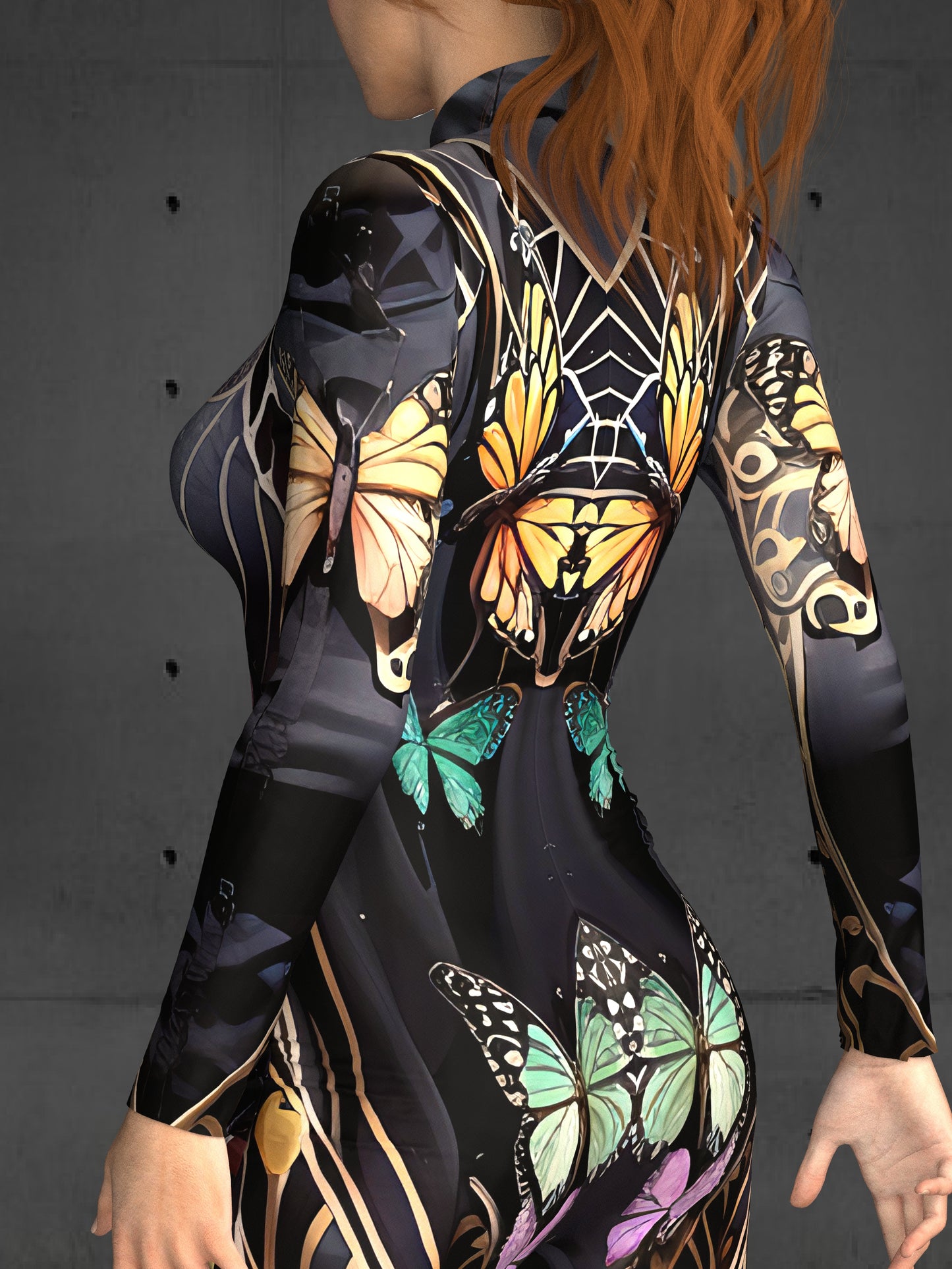 Butterflies Performance Costume Women(Custom Fit Available), Lepidoptera Clothing, Futuristic Rave Outfit, Futuristic clothing A135