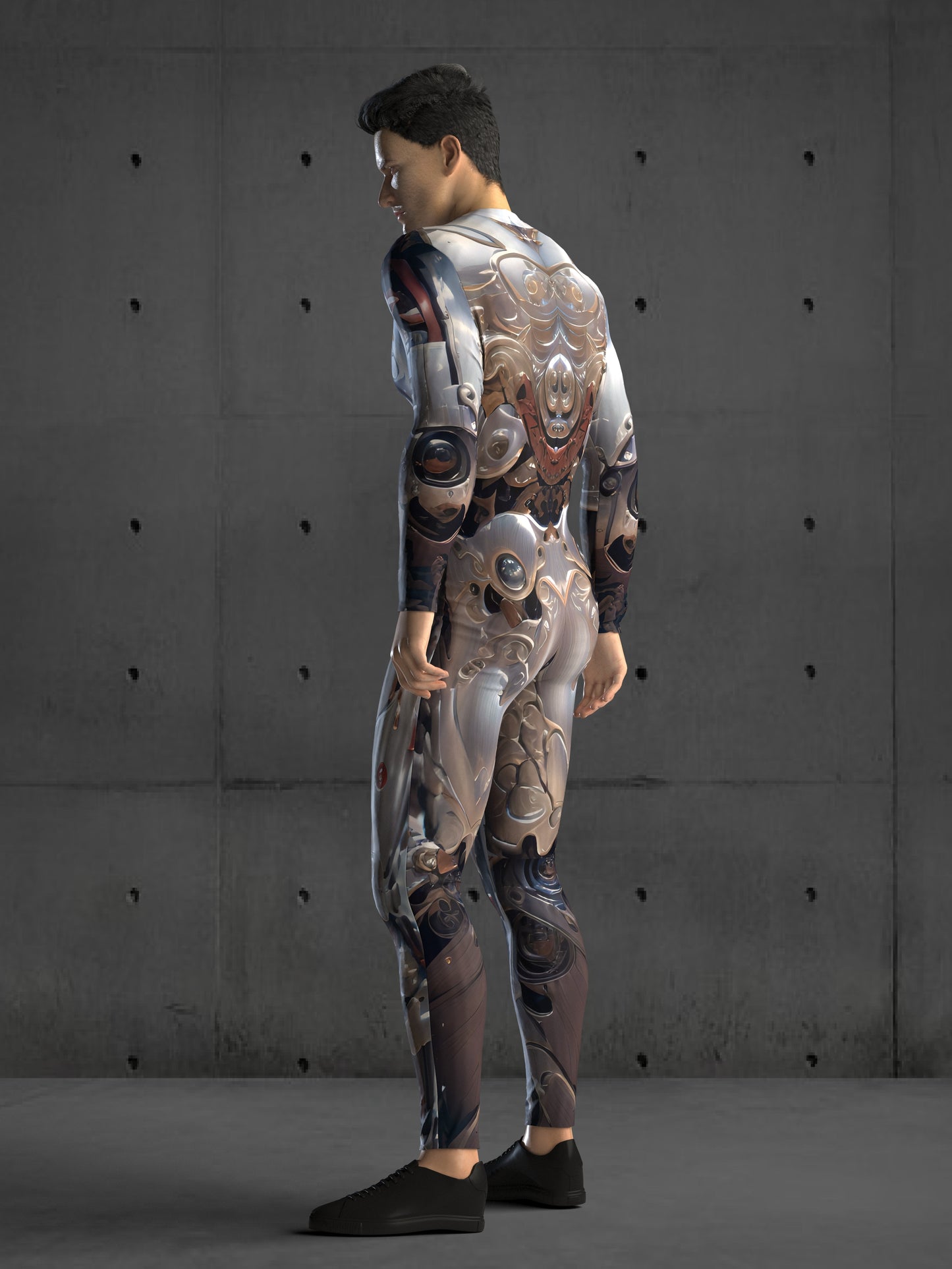 Futuristic Cyborg Costume Men (Custom Fit Available), Rave Costume Men, Festival Bodysuit, Halloween Robotic Armor Costume, A137M