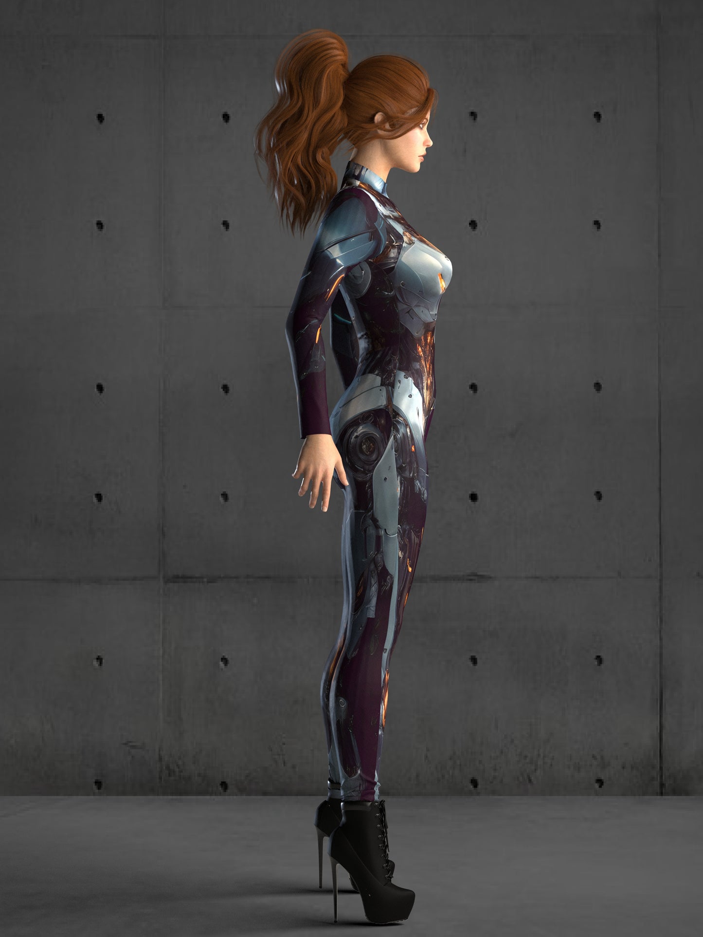 Futuristic Cyborg Armor Costume, Robotic Cyberpunk Clothing, Dancing Performance Costume, Halloween Robot Costume, Burning Man Bodysuit A143
