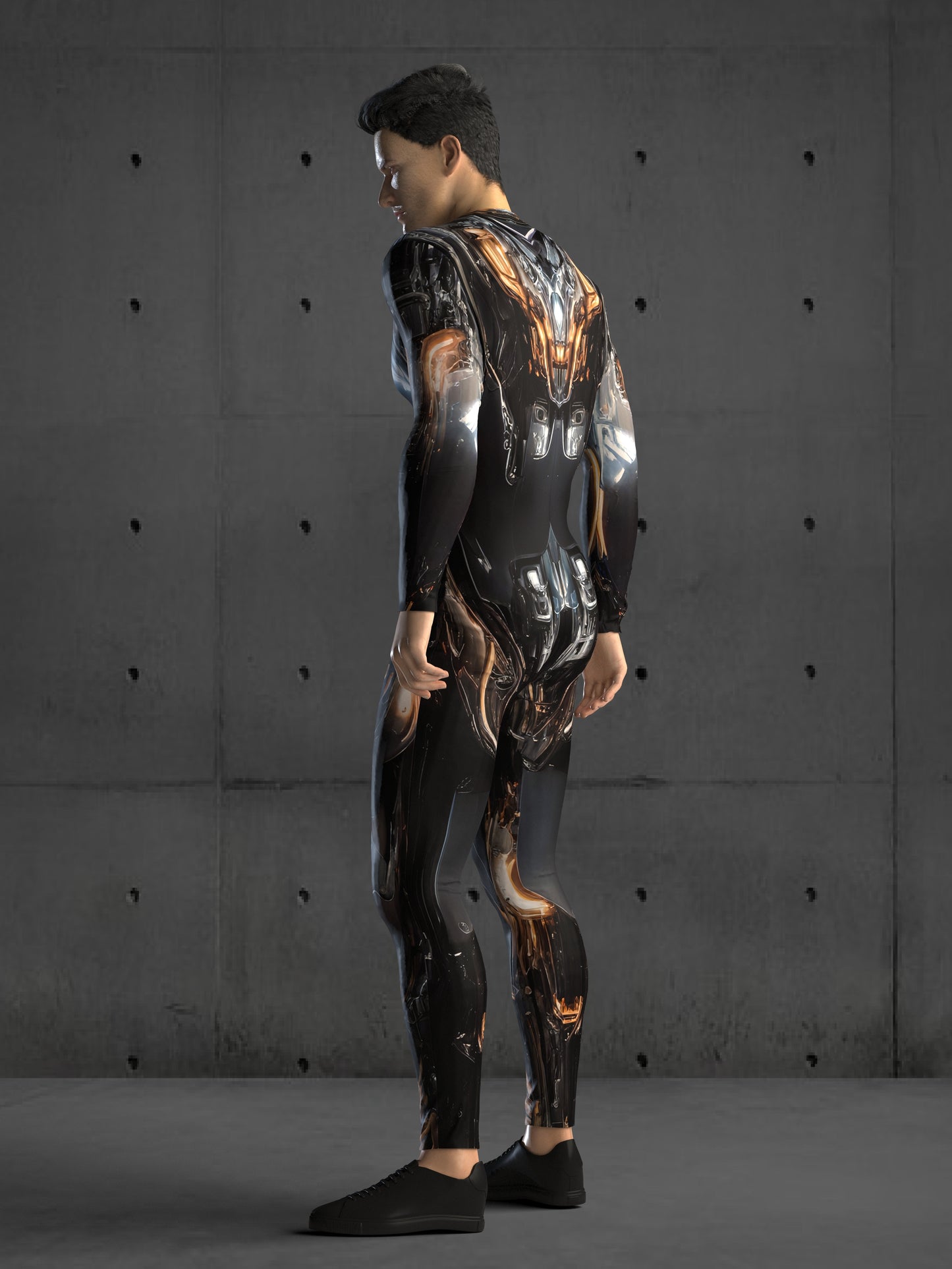 Futuristic Cyborg Costume Men (Custom Fit Available), Rave Costume Men, Festival Bodysuit, Halloween Robotic Armor Costume, A144M