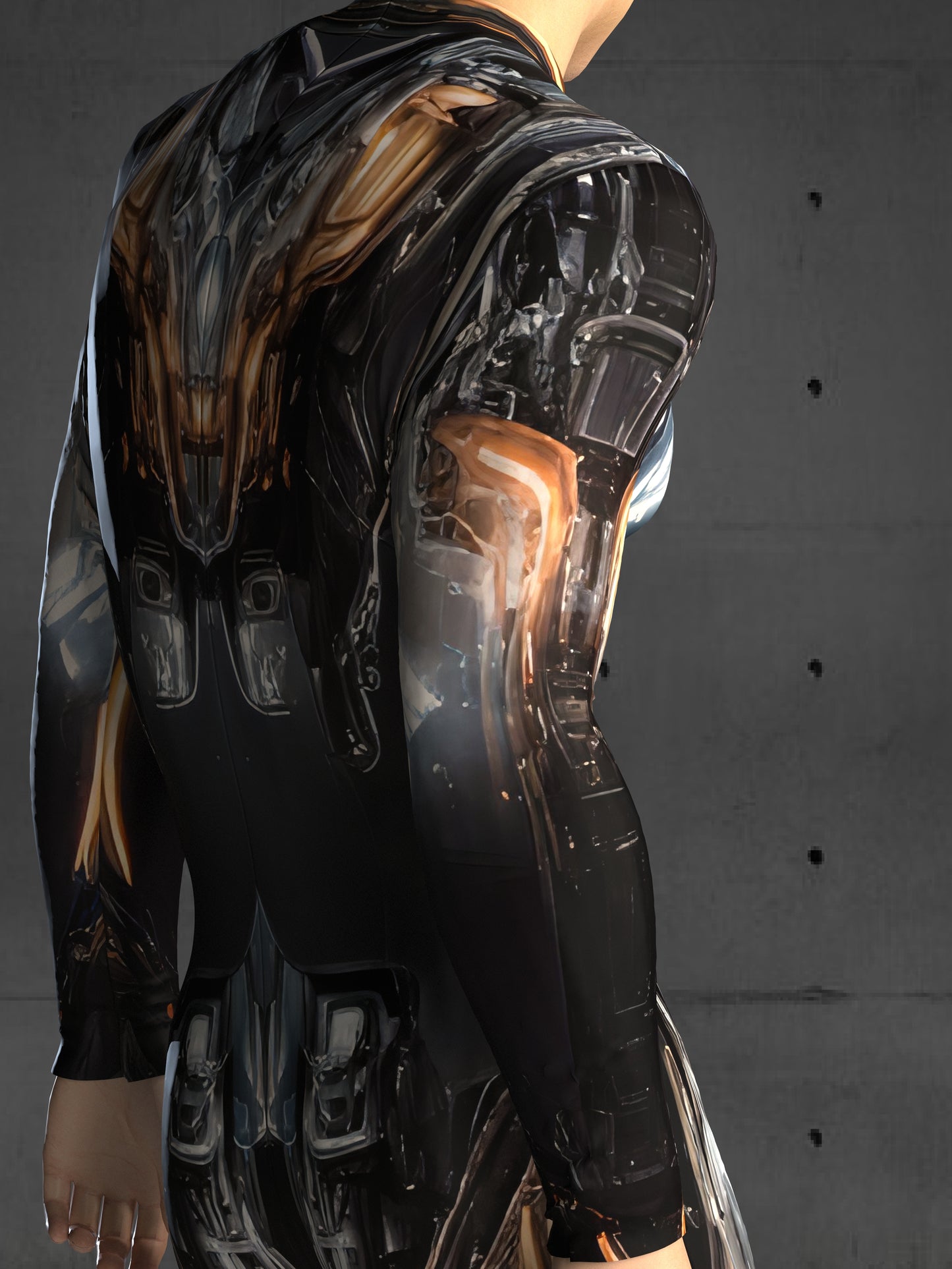 Futuristic Cyborg Costume Men (Custom Fit Available), Rave Costume Men, Festival Bodysuit, Halloween Robotic Armor Costume, A144M