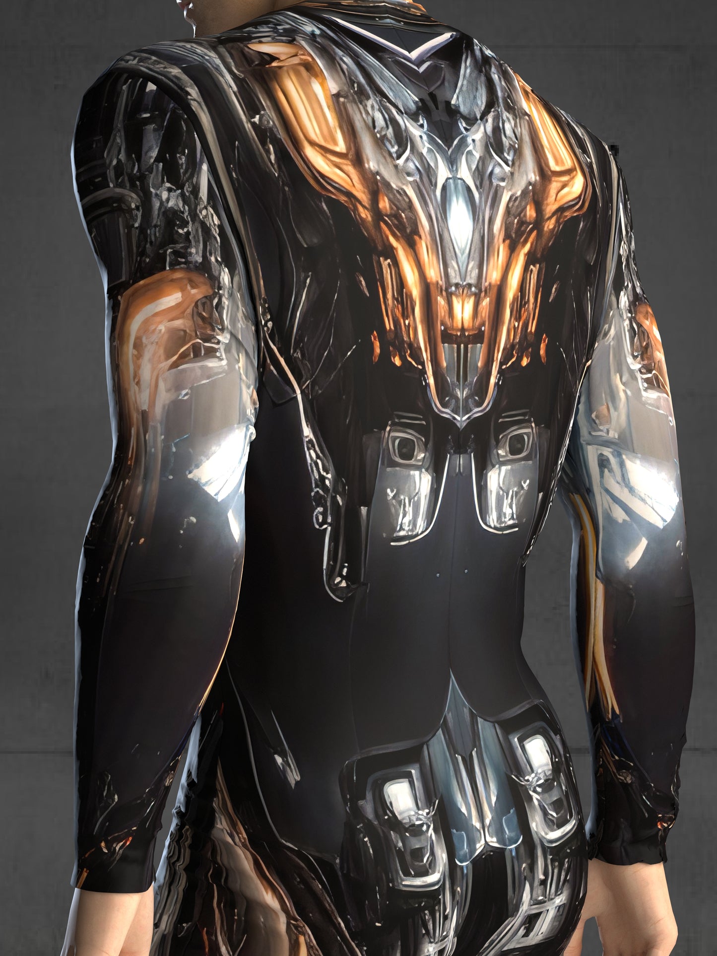 Futuristic Cyborg Costume Men (Custom Fit Available), Rave Costume Men, Festival Bodysuit, Halloween Robotic Armor Costume, A144M