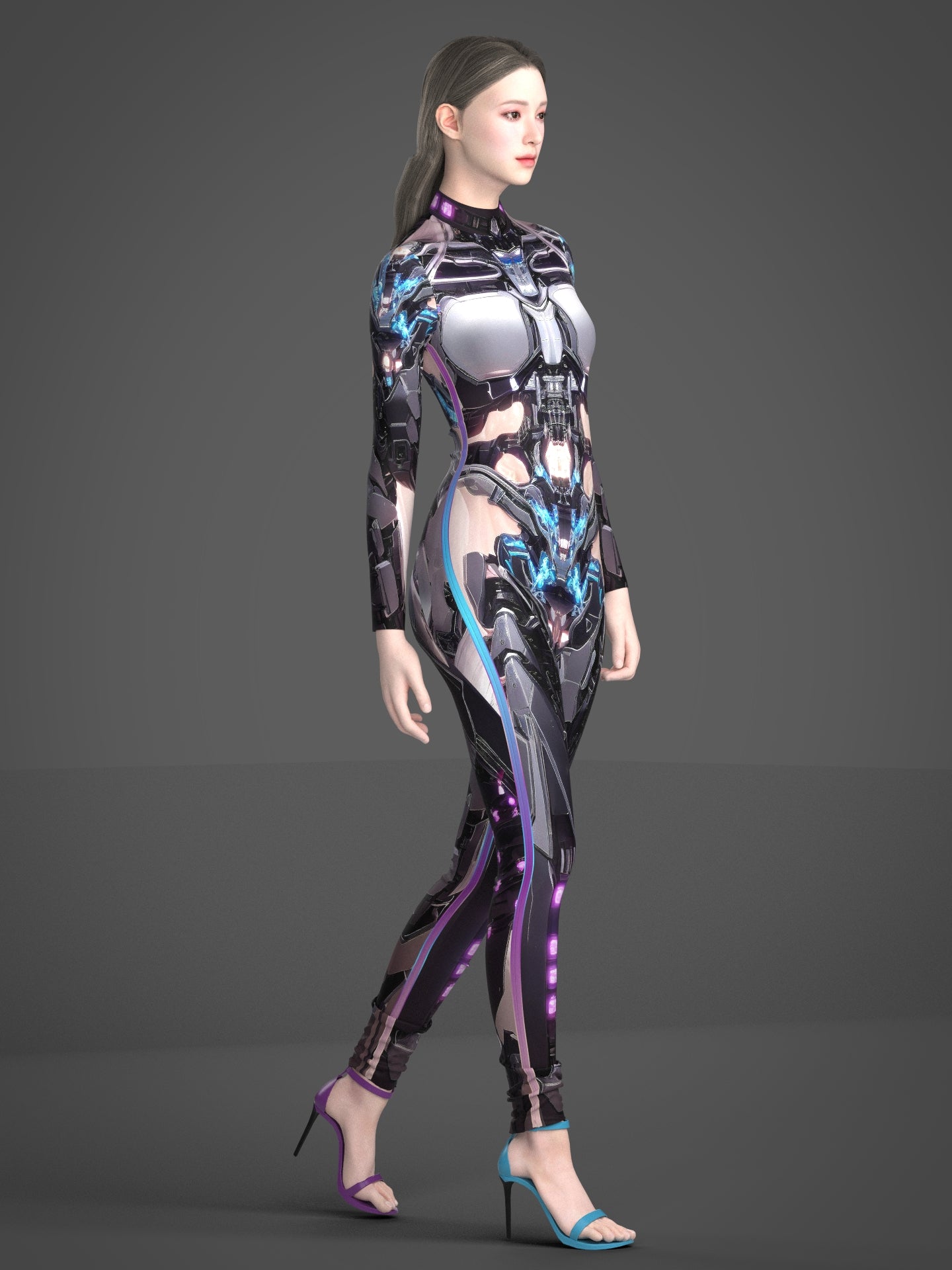 Futuristic Bodysuit (Custom Fit Available), Cyborg Costume, Cyberpunk Clothing, Rave Costumes, Robot Costume, Festival Costumes for Women