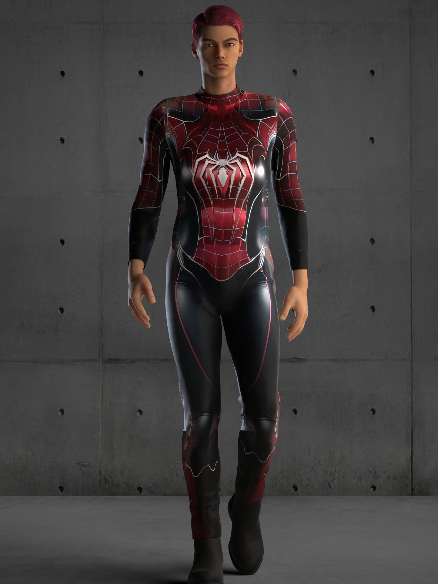 A36M Spider Universe Costume for Men, Black, Custom Fit Available, Futuristic Superhero Cosplay, Halloween Costume