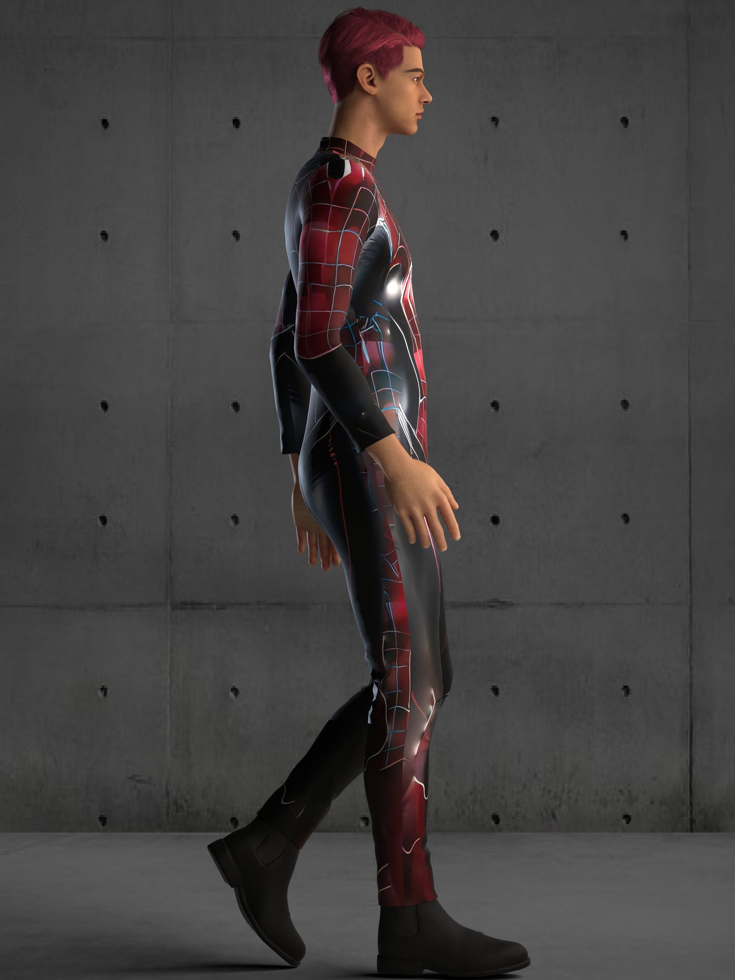 A36M Spider Universe Costume for Men, Black, Custom Fit Available, Futuristic Superhero Cosplay, Halloween Costume