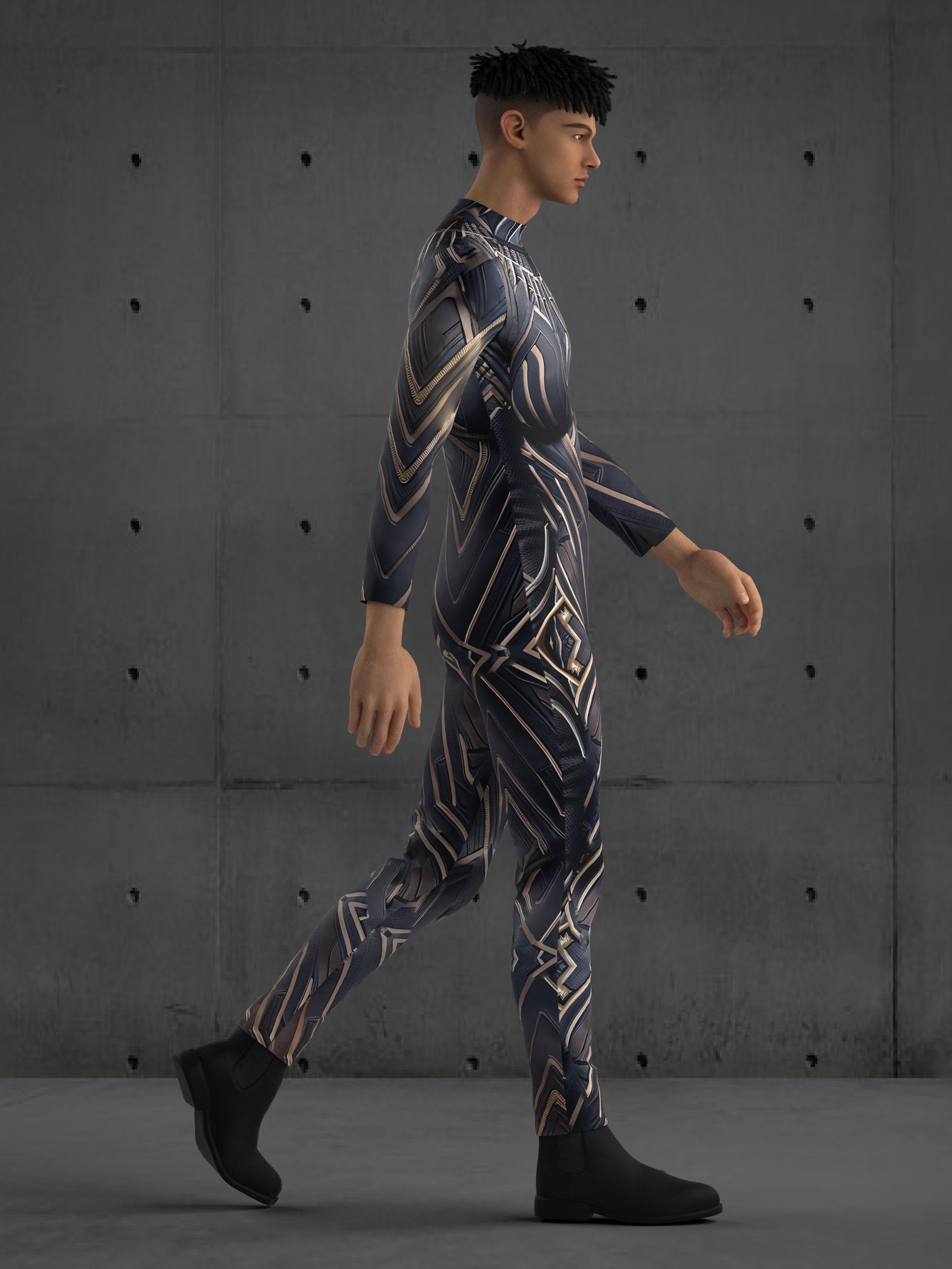 Black Panther Superhero Costume for Men, Black Custom Fit Available, Futuristic Cosplay, Halloween Superhero Costume