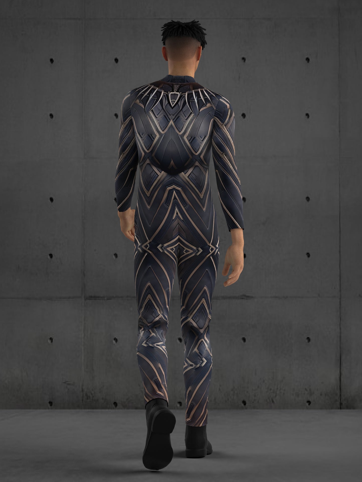 Black Panther Superhero Costume for Men, Black Custom Fit Available, Futuristic Cosplay, Halloween Superhero Costume