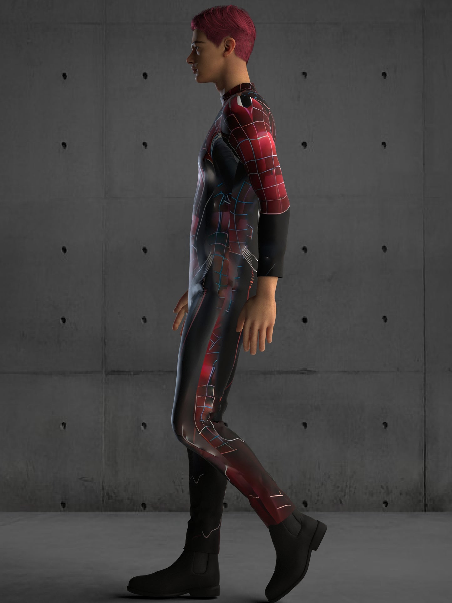 A36M Spider Universe Costume for Men, Black, Custom Fit Available, Futuristic Superhero Cosplay, Halloween Costume