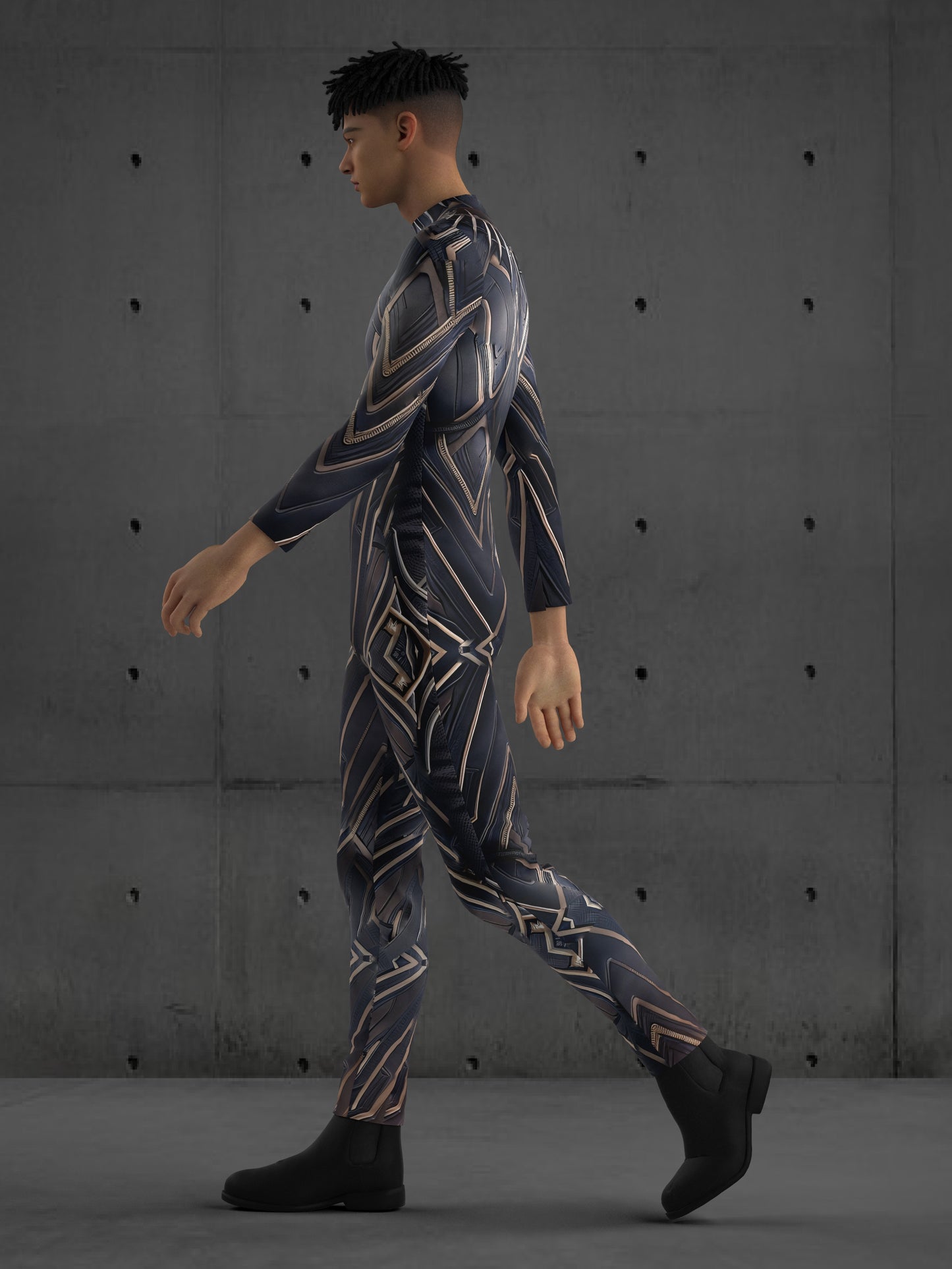 Black Panther Superhero Costume for Men, Black Custom Fit Available, Futuristic Cosplay, Halloween Superhero Costume