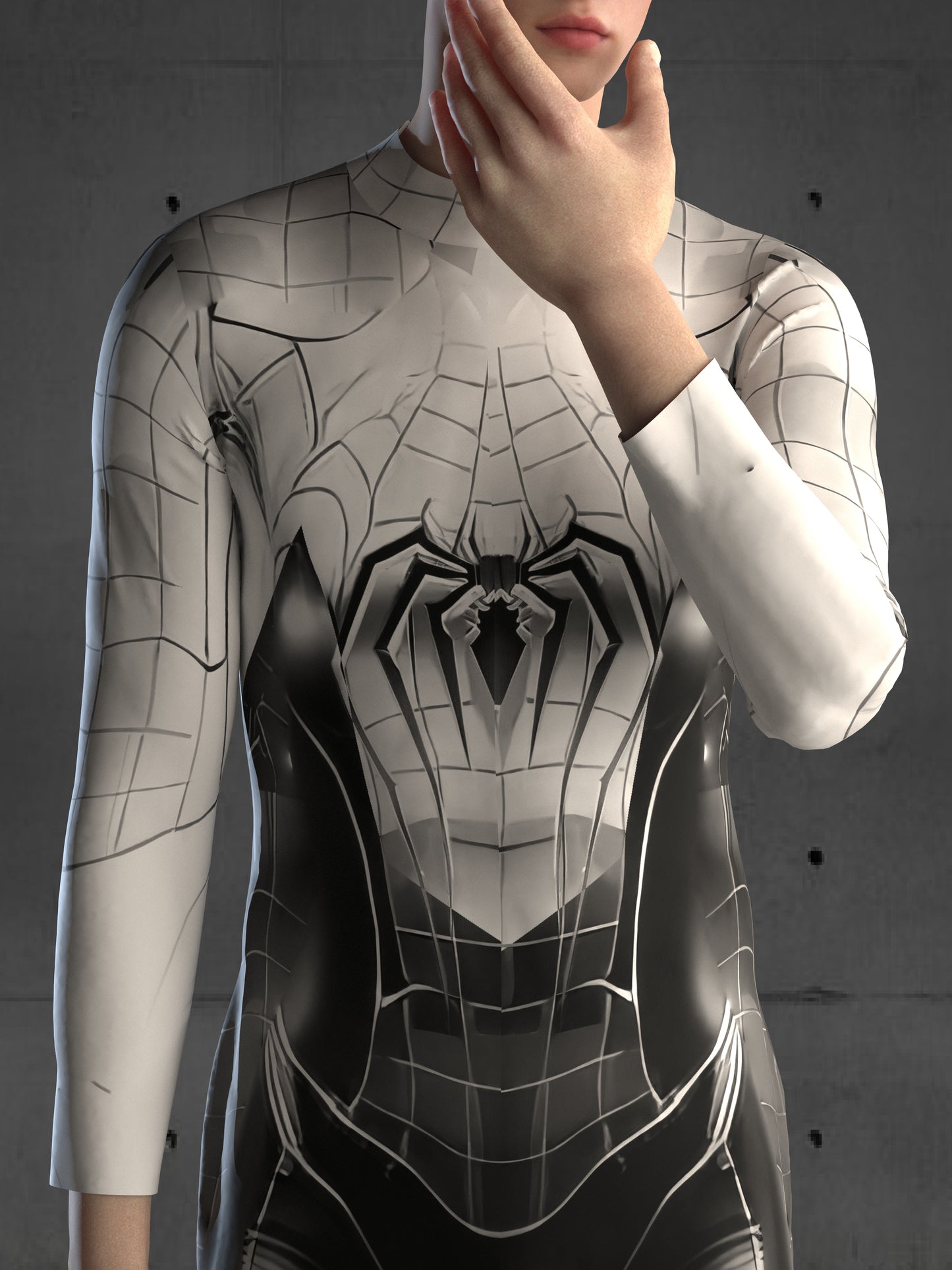 A67M Spider Universe Costume for Men, Black, Custom Fit Available, Futuristic Superhero Cosplay, Halloween Costume