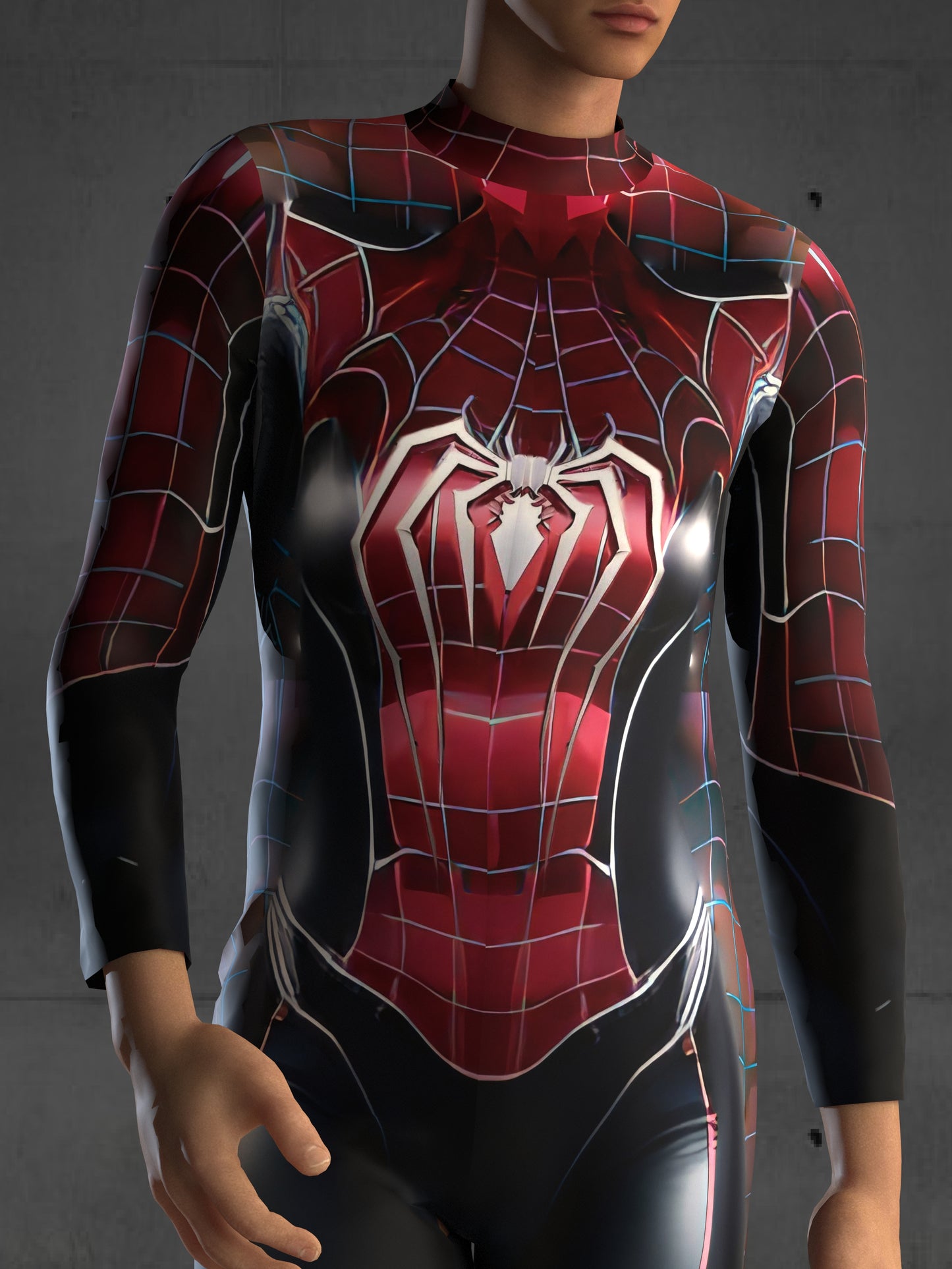 A36M Spider Universe Costume for Men, Black, Custom Fit Available, Futuristic Superhero Cosplay, Halloween Costume