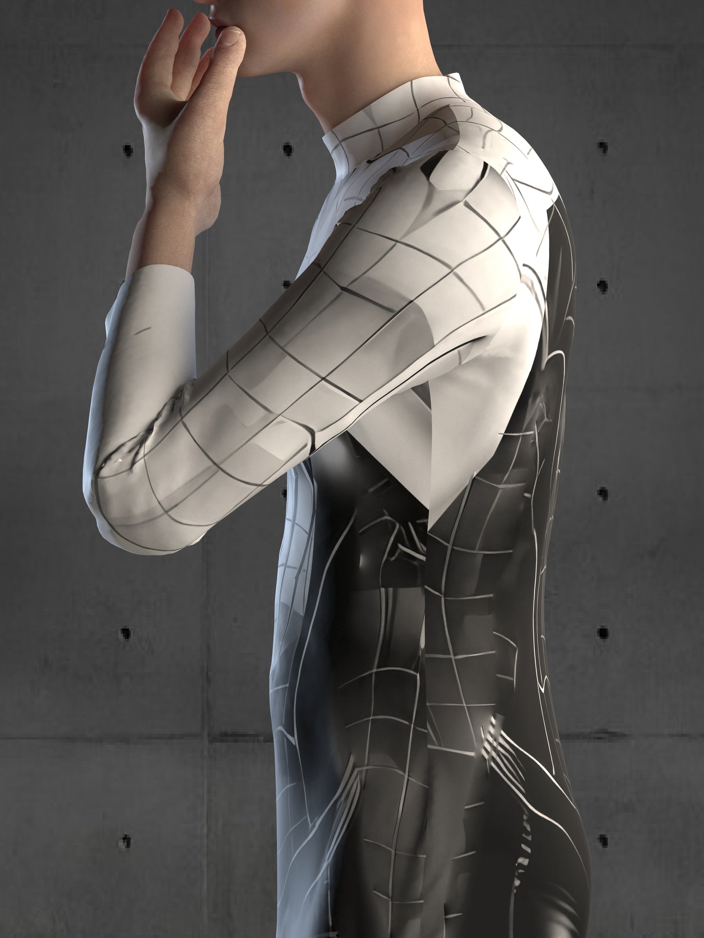 A67M Spider Universe Costume for Men, Black, Custom Fit Available, Futuristic Superhero Cosplay, Halloween Costume