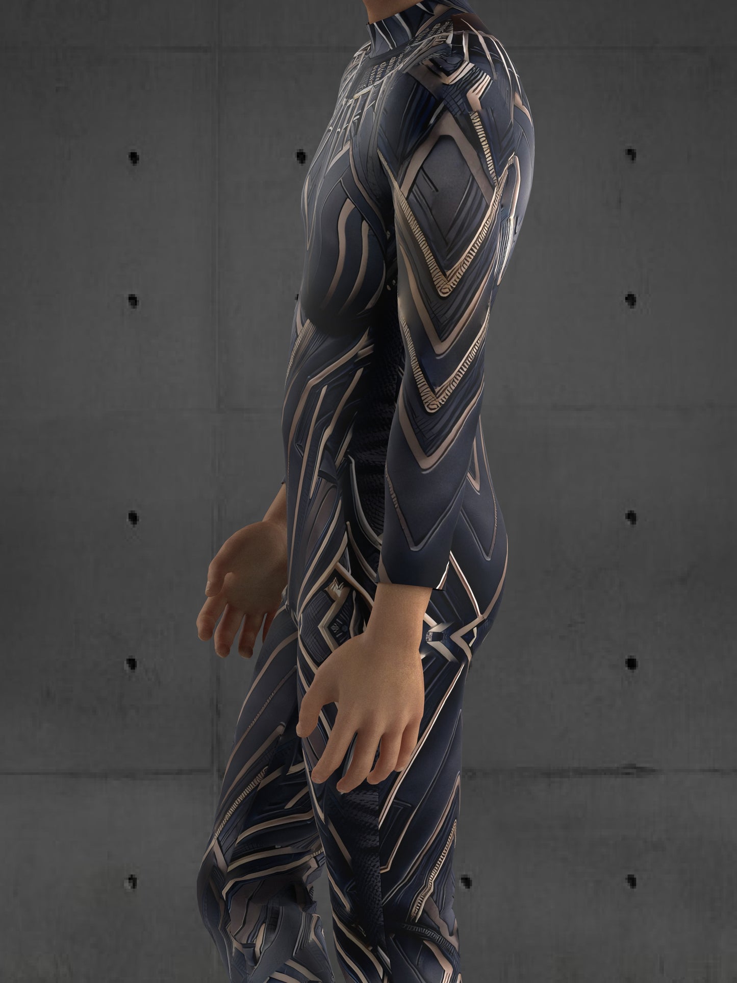 Black Panther Superhero Costume for Men, Black Custom Fit Available, Futuristic Cosplay, Halloween Superhero Costume