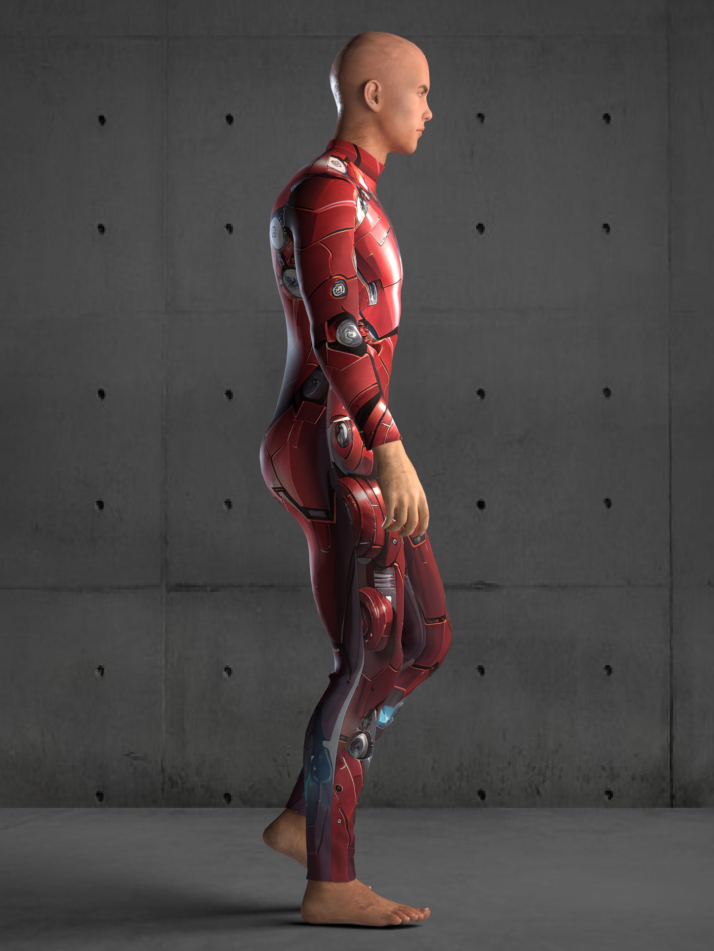Red Robot Costume Men (Custom Fit Available), Rave Costume Men, Festival Bodysuit Men, Rave Bodysuit Men, Halloween Armor Costume, A83M