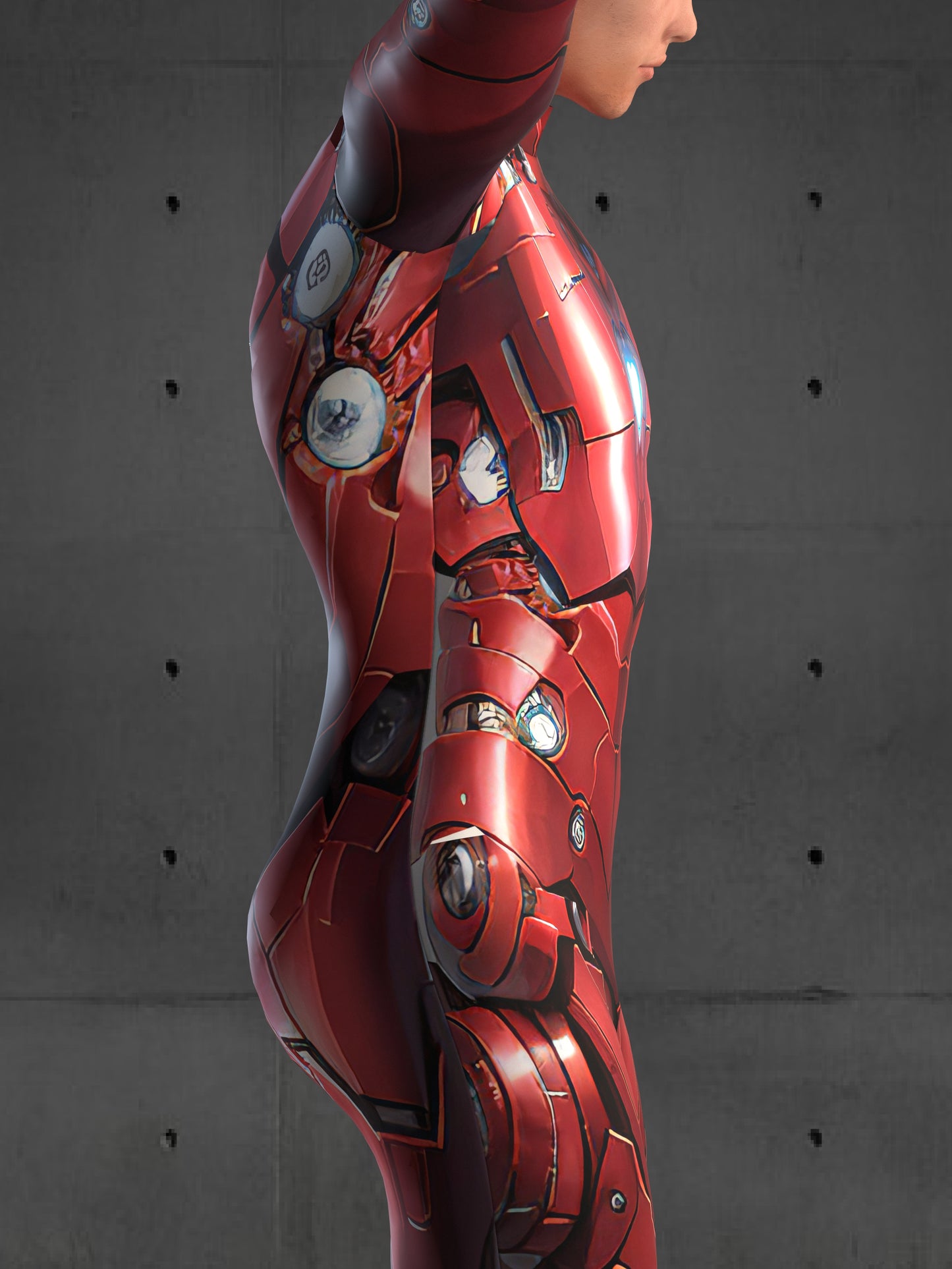 Red Robot Costume Men (Custom Fit Available), Rave Costume Men, Festival Bodysuit Men, Rave Bodysuit Men, Halloween Armor Costume, A83M