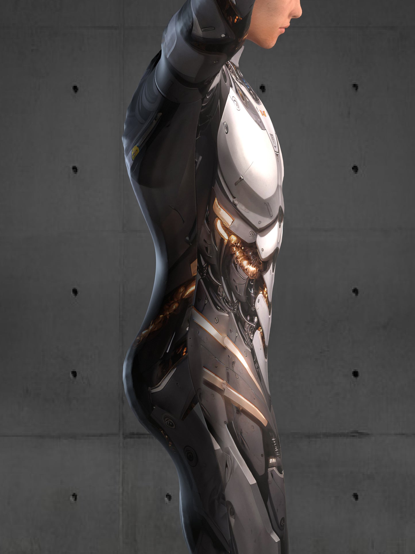 Cyborg Robot Costume Men (Custom Fit Available), Rave Costume Men, Festival Bodysuit Men, Rave Bodysuit Men, Halloween Armor Costume, A98M