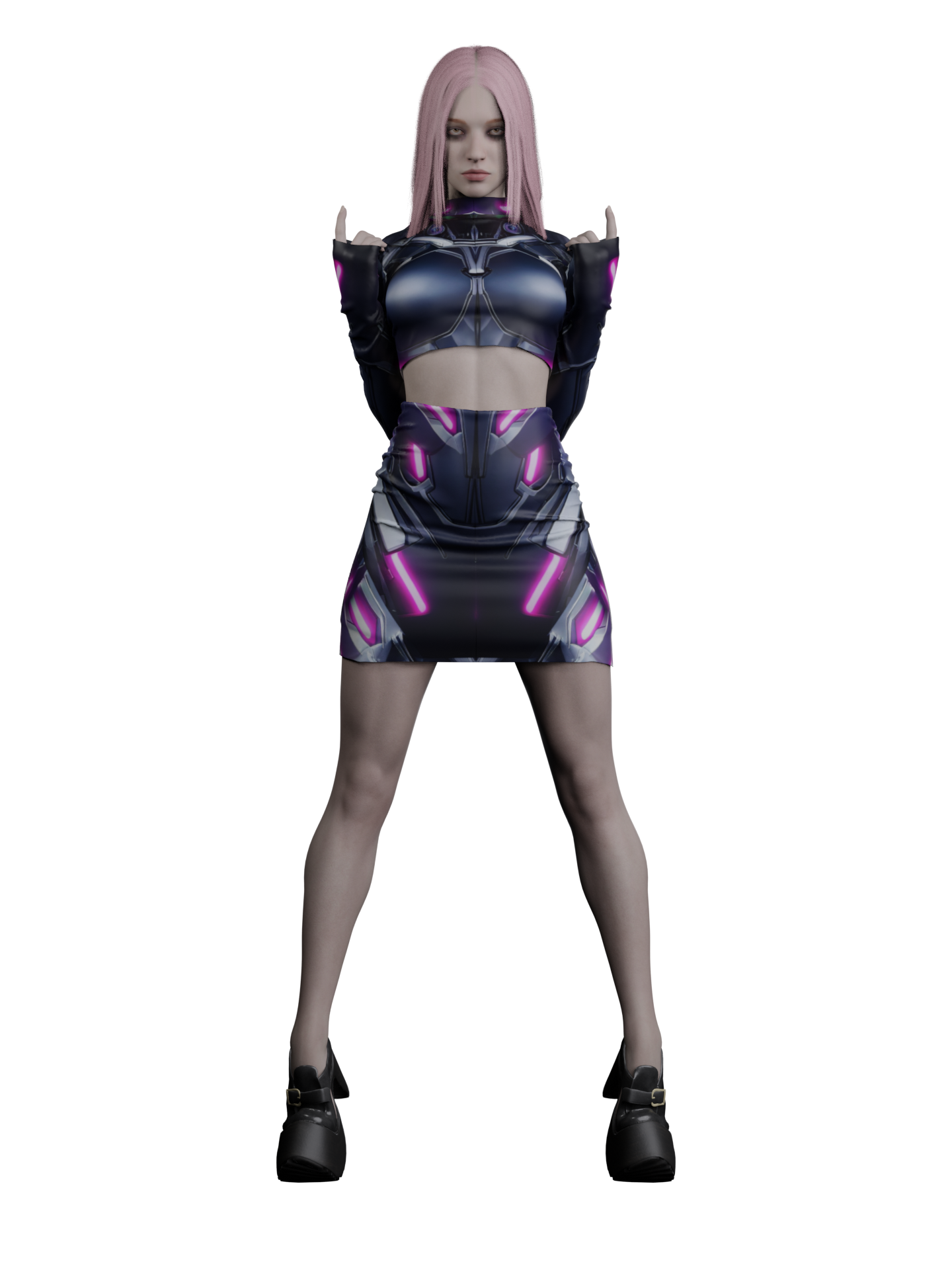Rave Party Blue Cyber Outfit for Women (Custom Fit Available), Burning Man Clothing, Crop Top Set for Music Festivals, D18