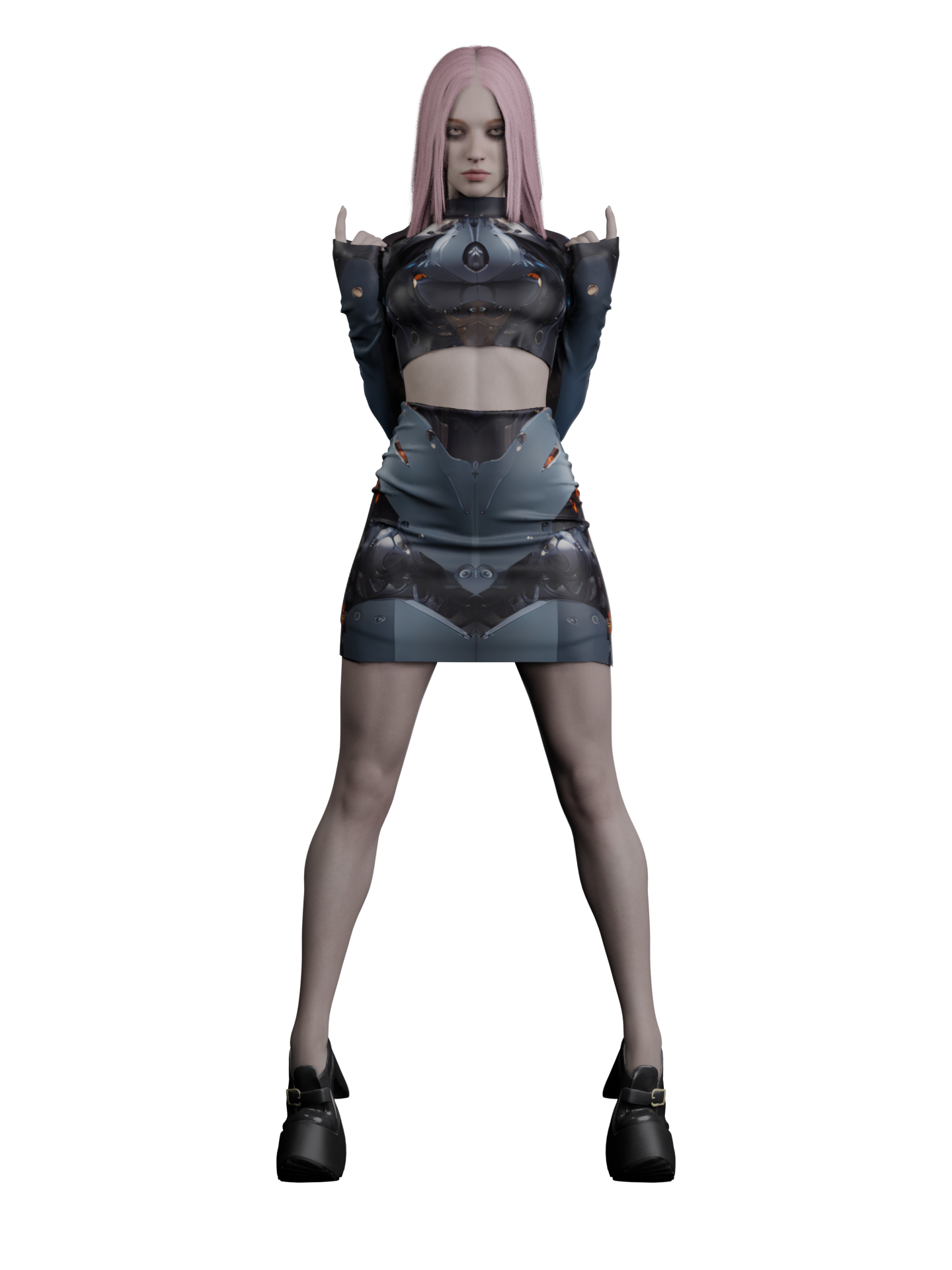 Rave Party Blue Cyber Outfit for Women (Custom Fit Available), Burning Man Clothing, Crop Top Set for Music Festivals, D4