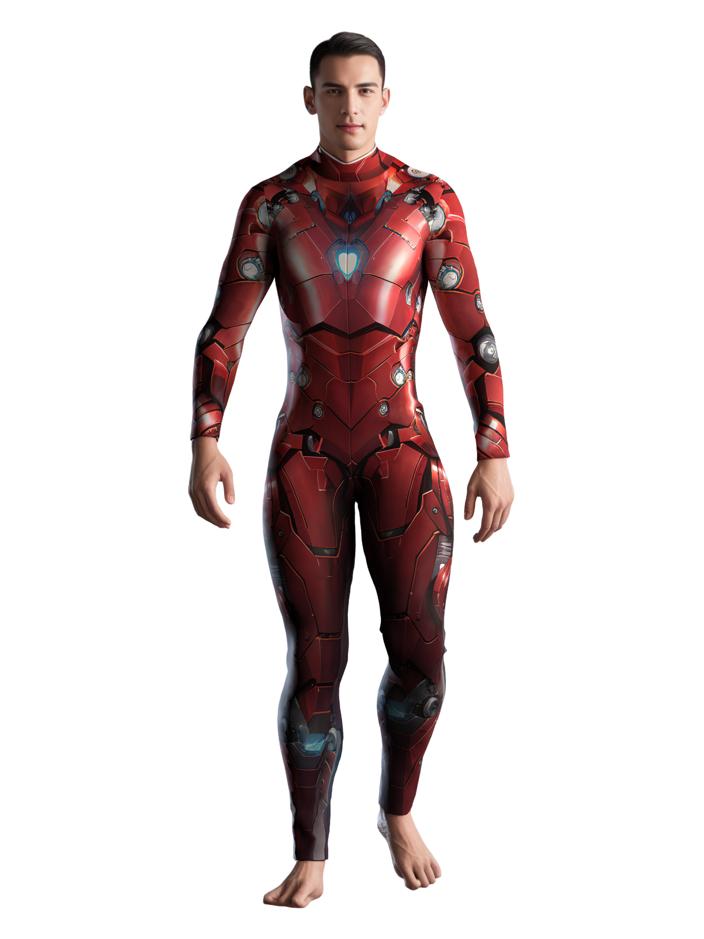Red Robot Costume Men (Custom Fit Available), Rave Costume Men, Festival Bodysuit Men, Rave Bodysuit Men, Halloween Armor Costume, A83M