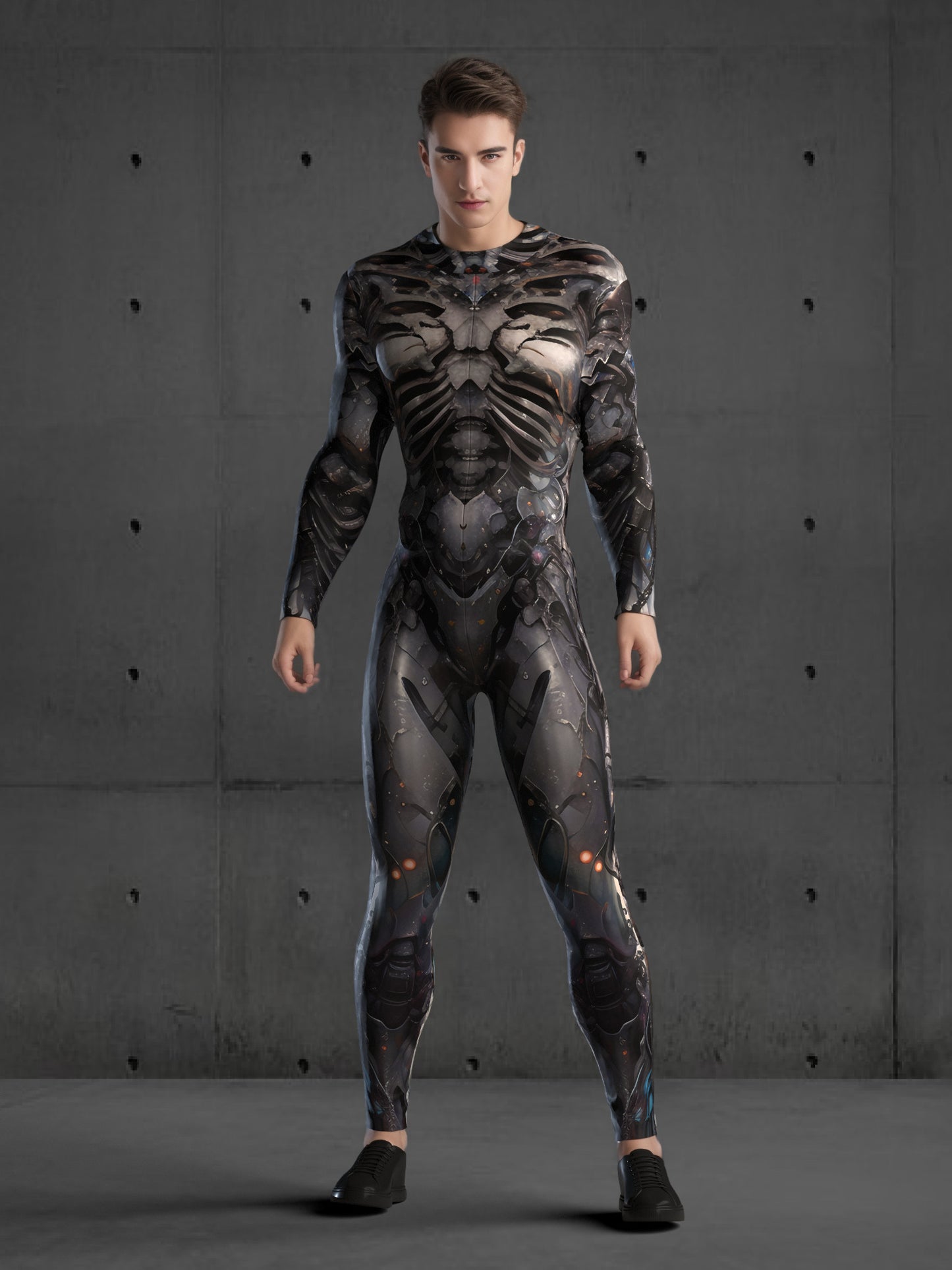 Performance Costume Men (Custom Fit Available), Rave Party Costume, Skeleton Robot Costume, Halloween Skeleton Armor Costume, A131M