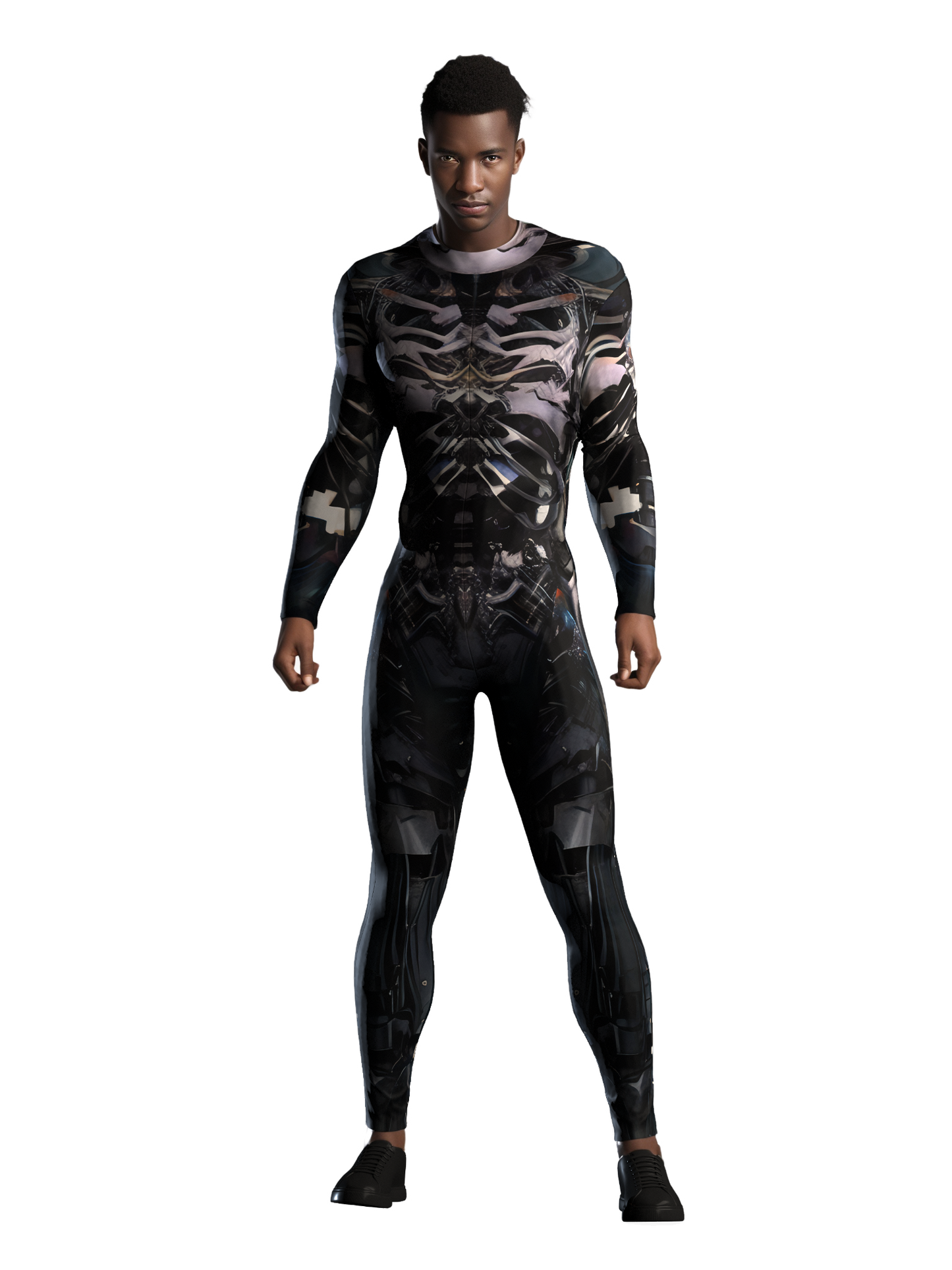 Performance Costume Men (Custom Fit Available), Rave Party Costume, Skeleton Robot Costume, Halloween Skeleton Armor Costume, A134M