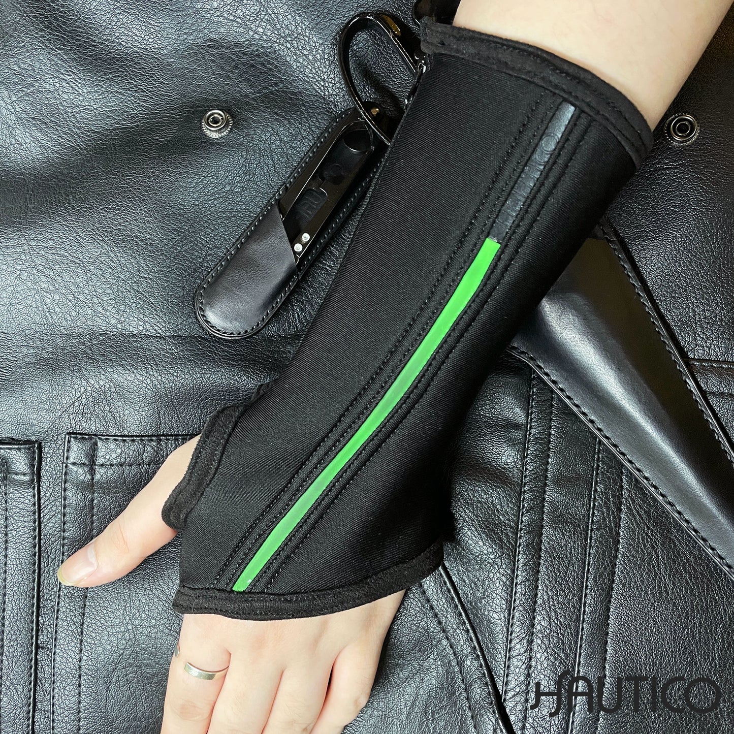 Sleeve for Festivals, Fingerless Arm Warmer, EDC Arm Warmer, Temperature Sensitive, Cyberpunk Sleeve, Burning Man Clothing, Rave Outfit