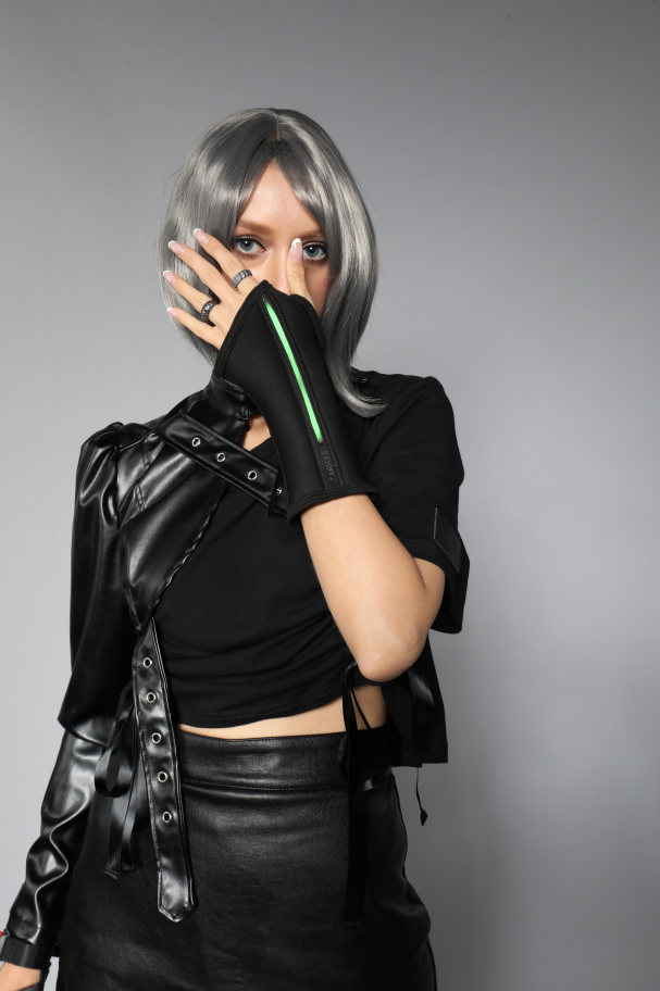 Sleeve for Festivals, Fingerless Arm Warmer, EDC Arm Warmer, Temperature Sensitive, Cyberpunk Sleeve, Burning Man Clothing, Rave Outfit