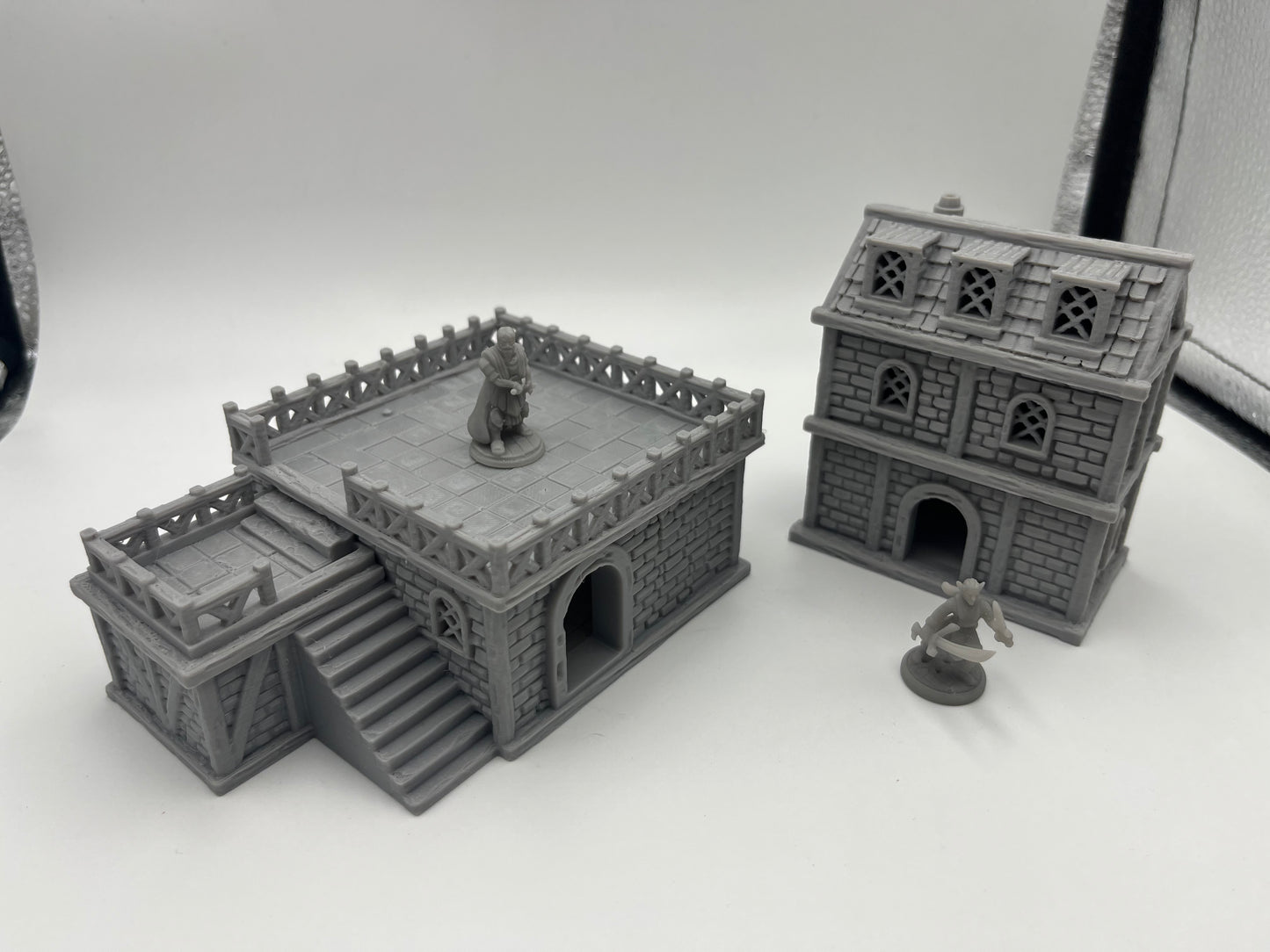 Paintable Tabletop Miniature Building Terrains Compatible with D&D, Warhammer 40K - 18mm/28mm Scale Scenery with Medieval Gothic Architecture Style by HAUTICO