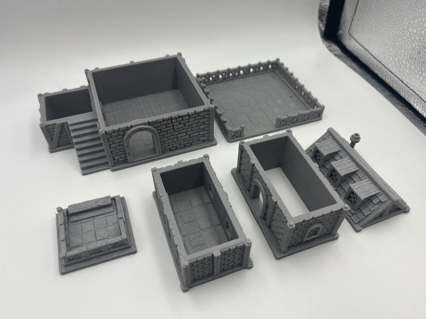 Paintable Tabletop Miniature Building Terrains Compatible with D&D, Warhammer 40K - 18mm/28mm Scale Scenery with Medieval Gothic Architecture Style by HAUTICO