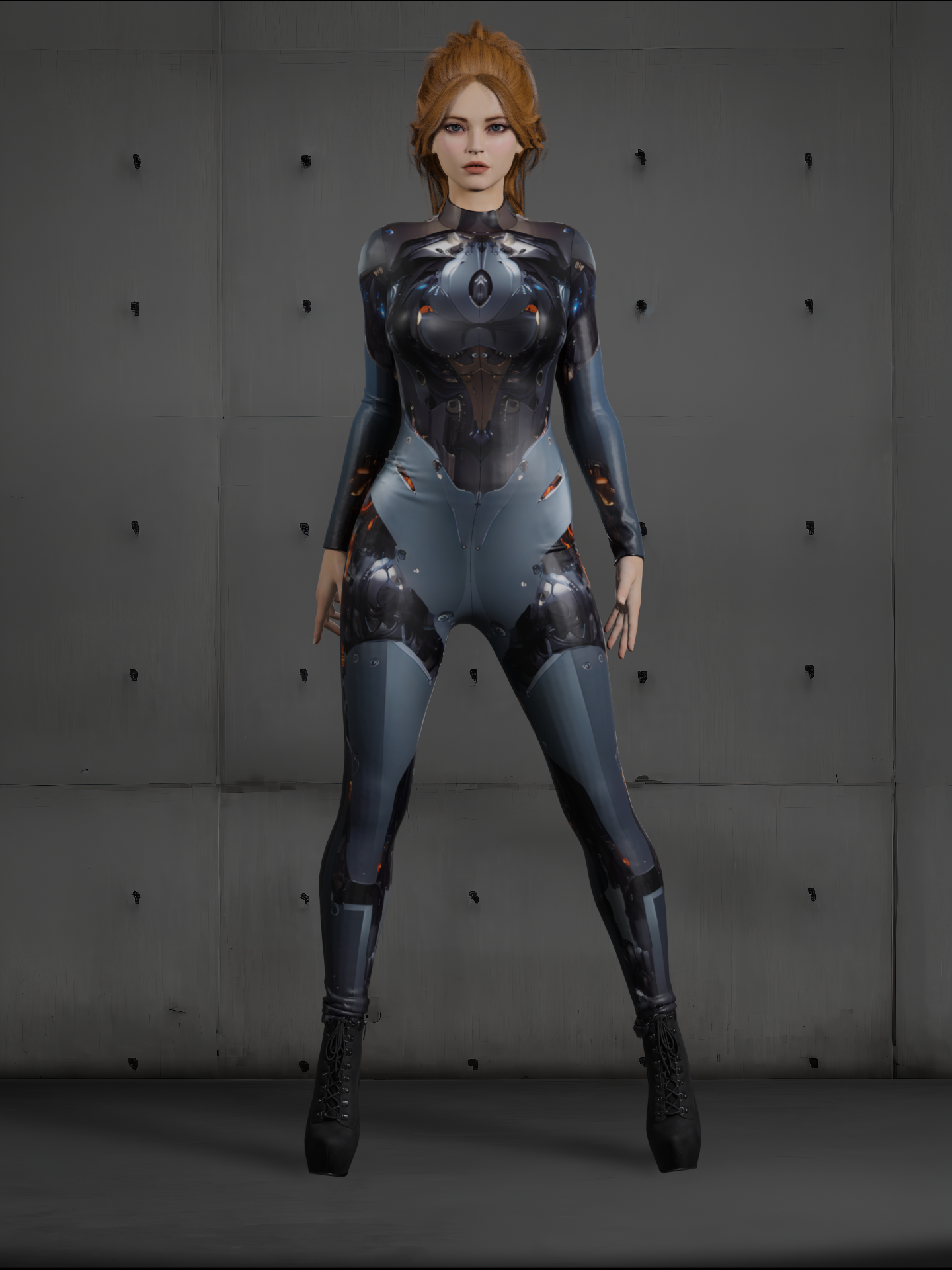 Halloween Blue Cyber Armor Costume for Women (Custom Fit Available), Cyberpunk Rave Party Outfit, Burning Man clothing A170