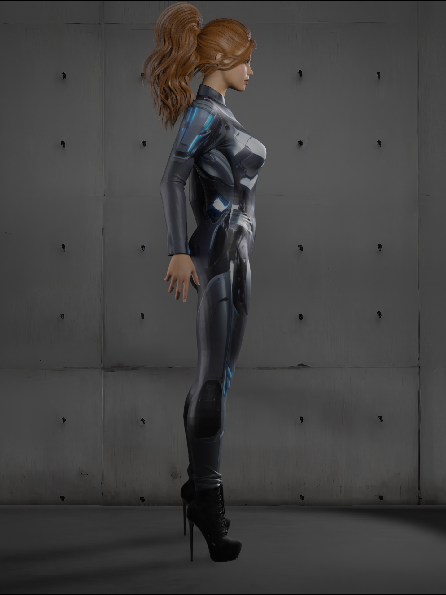 Halloween Grey Blue Cyber Armor Costume for Women (Custom Fit Available), Cyberpunk Rave Party Outfit, Burning Man clothing A168