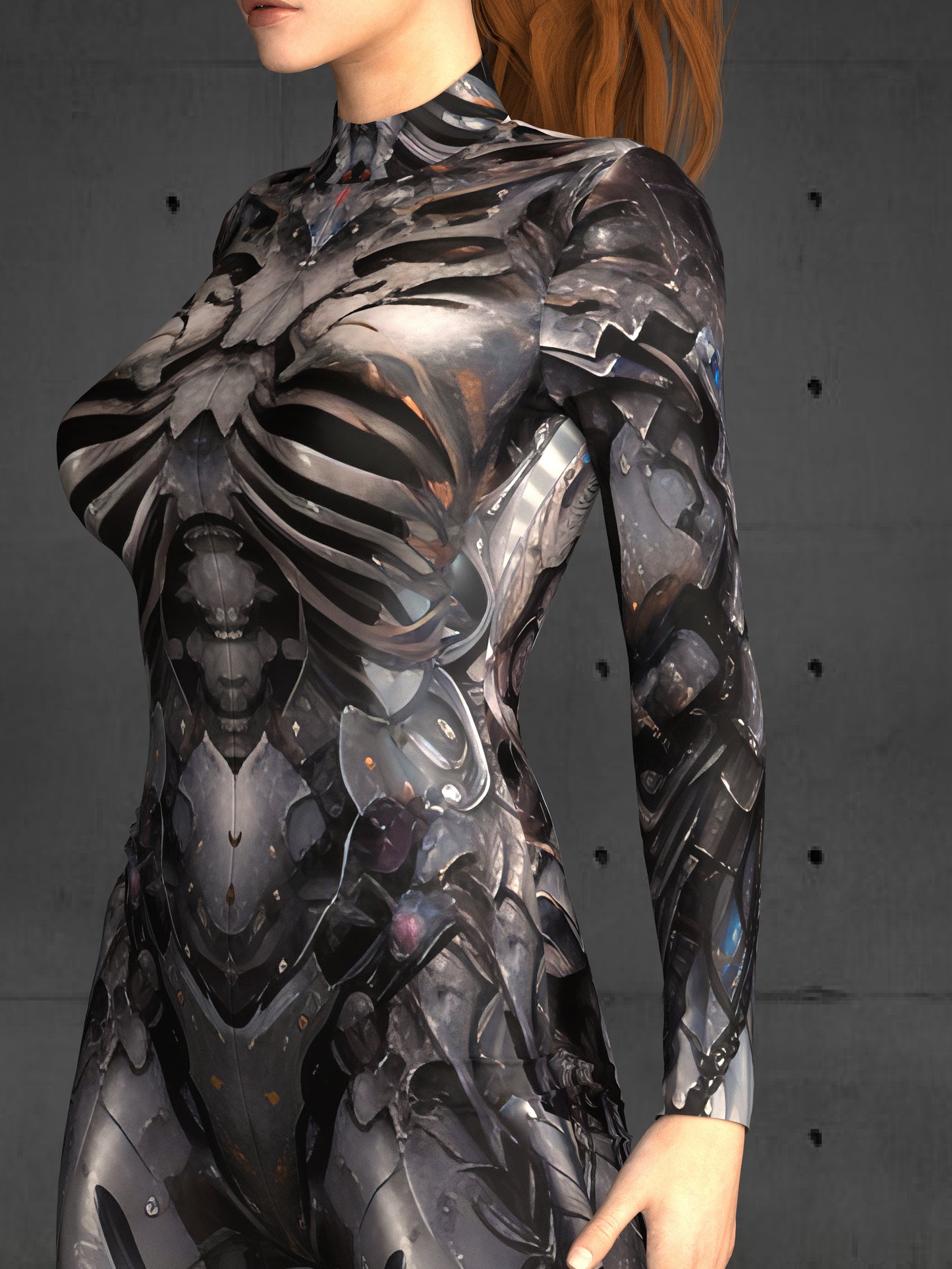 Skeleton Armor Costume Women(Custom Fit Available), Performance Clothing, Futuristic Rave Outfit, Robot Cosplay, Futuristic clothing A131