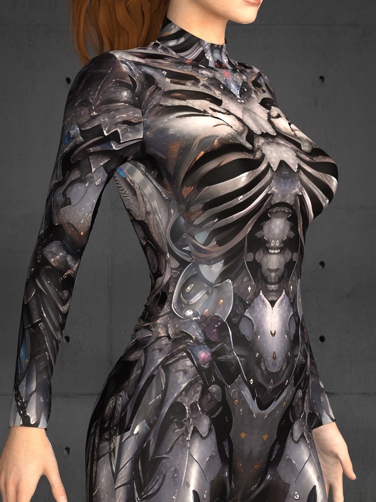Skeleton Armor Costume Women(Custom Fit Available), Performance Clothing, Futuristic Rave Outfit, Robot Cosplay, Futuristic clothing A131