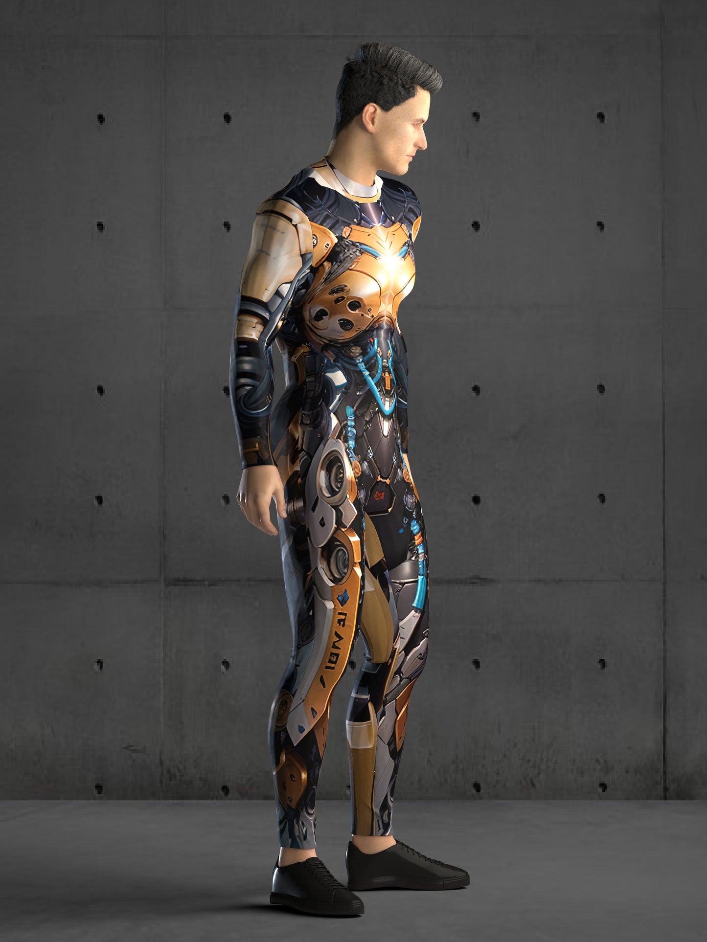 Cyborg Costume Men, Rave Costume Men, Festival Bodysuit Men, Rave Bodysuit Men, Halloween Armor Costume, A155M