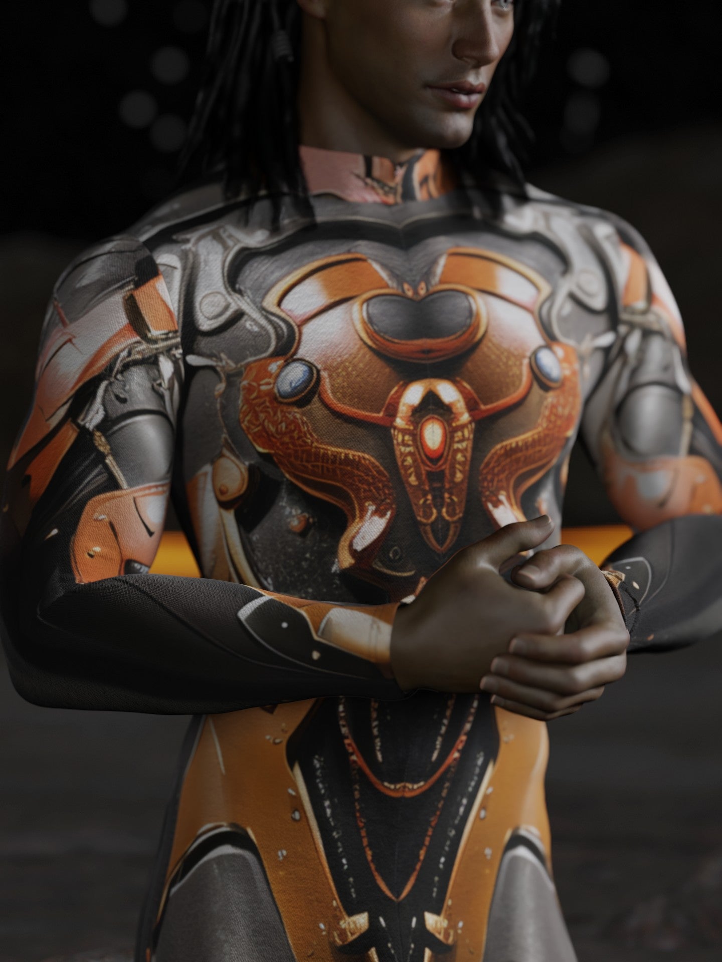 Superhero Armor Bodysuit Costume Men for Halloween Parties, EDC Parties, Music Festivals, A234M