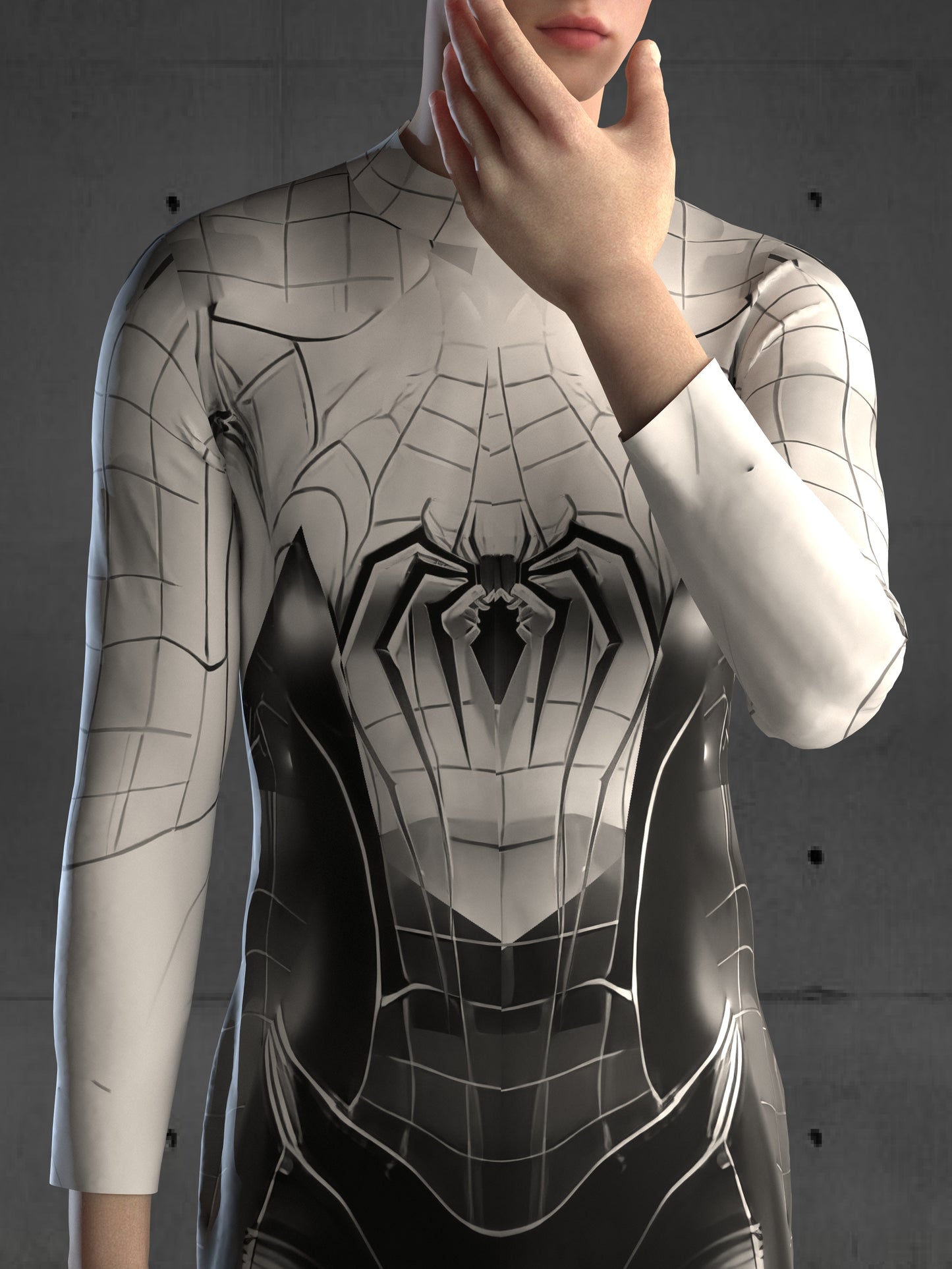 A67M Spider Universe Costume for Men, Black, Custom Fit Available, Futuristic Superhero Cosplay, Halloween Costume