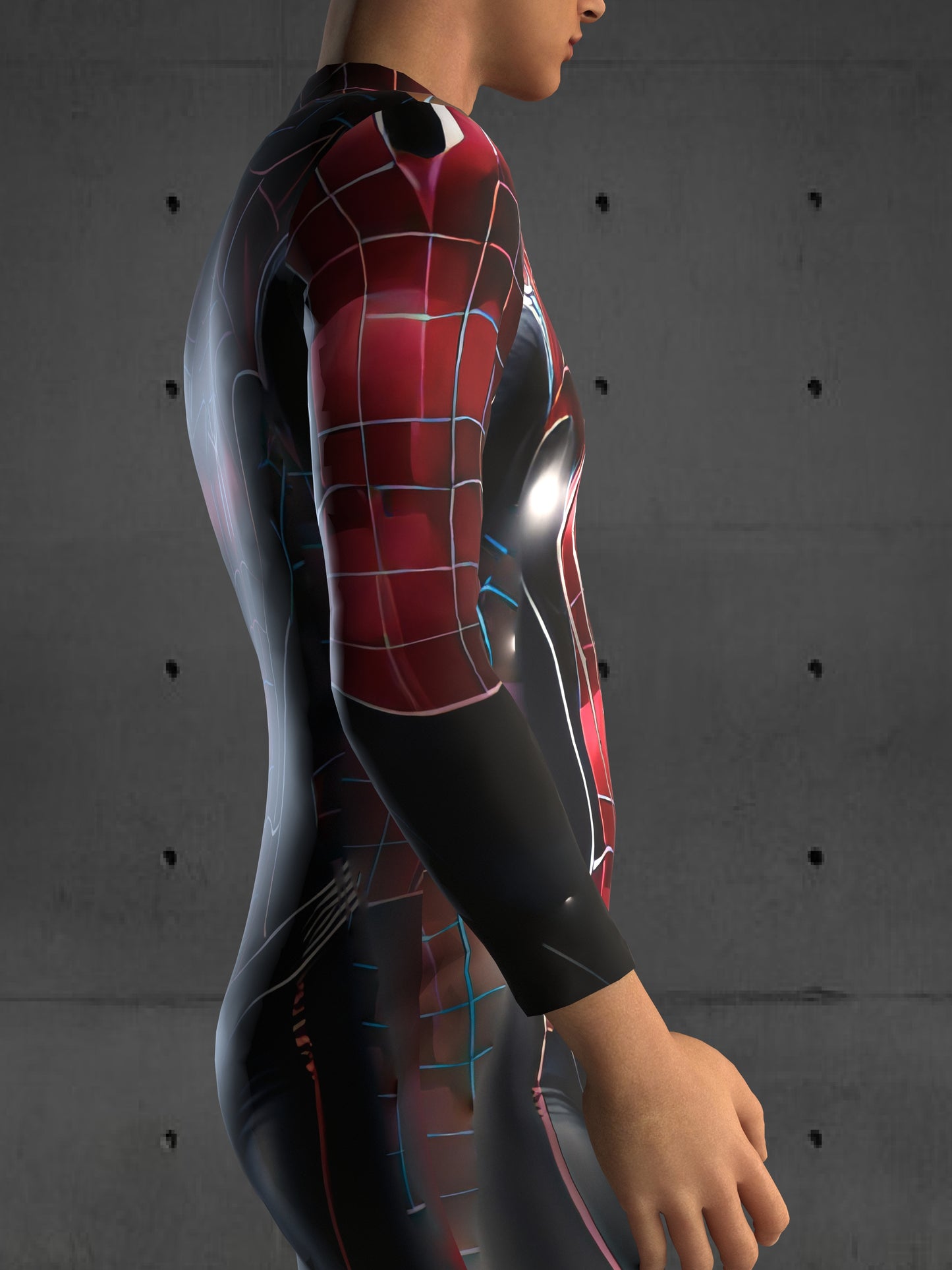 A36M Spider Universe Costume for Men, Black, Custom Fit Available, Futuristic Superhero Cosplay, Halloween Costume