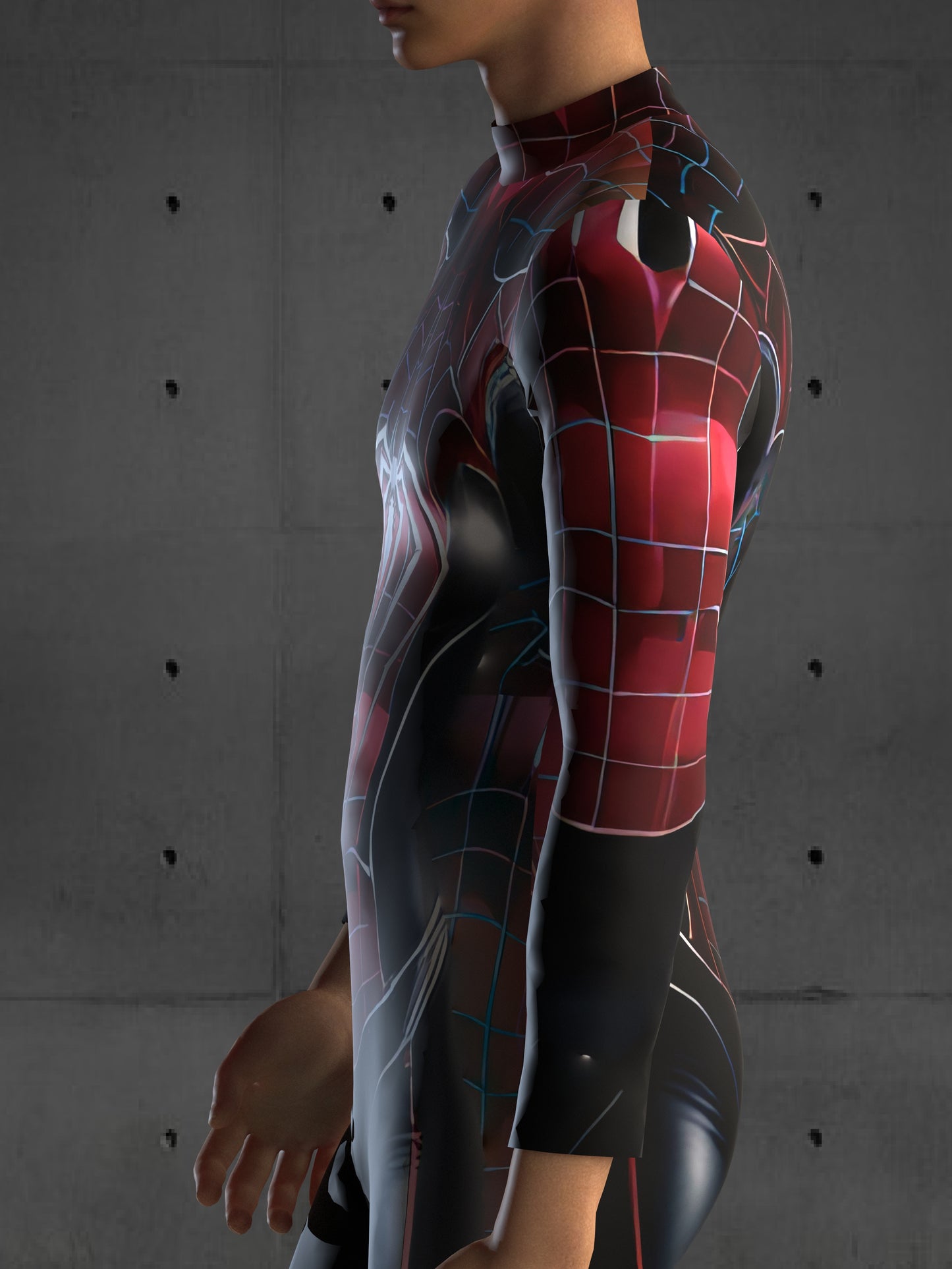 A36M Spider Universe Costume for Men, Black, Custom Fit Available, Futuristic Superhero Cosplay, Halloween Costume