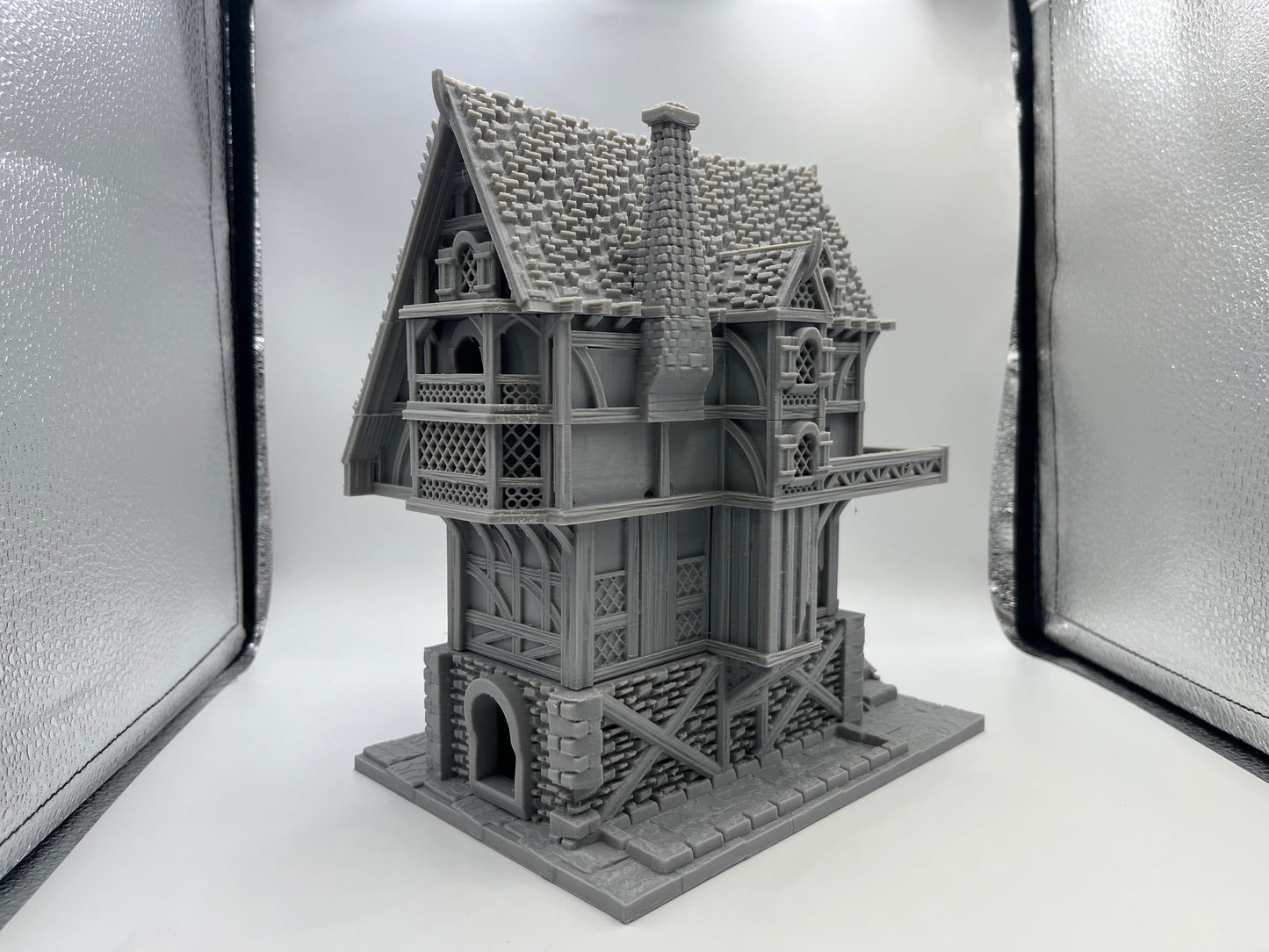 Paintable Tabletop Miniature Building Terrains Compatible with D&D, Warhammer 40K - 18mm/28mm Scale Scenery with Medieval Gothic Architecture Style by HAUTICO