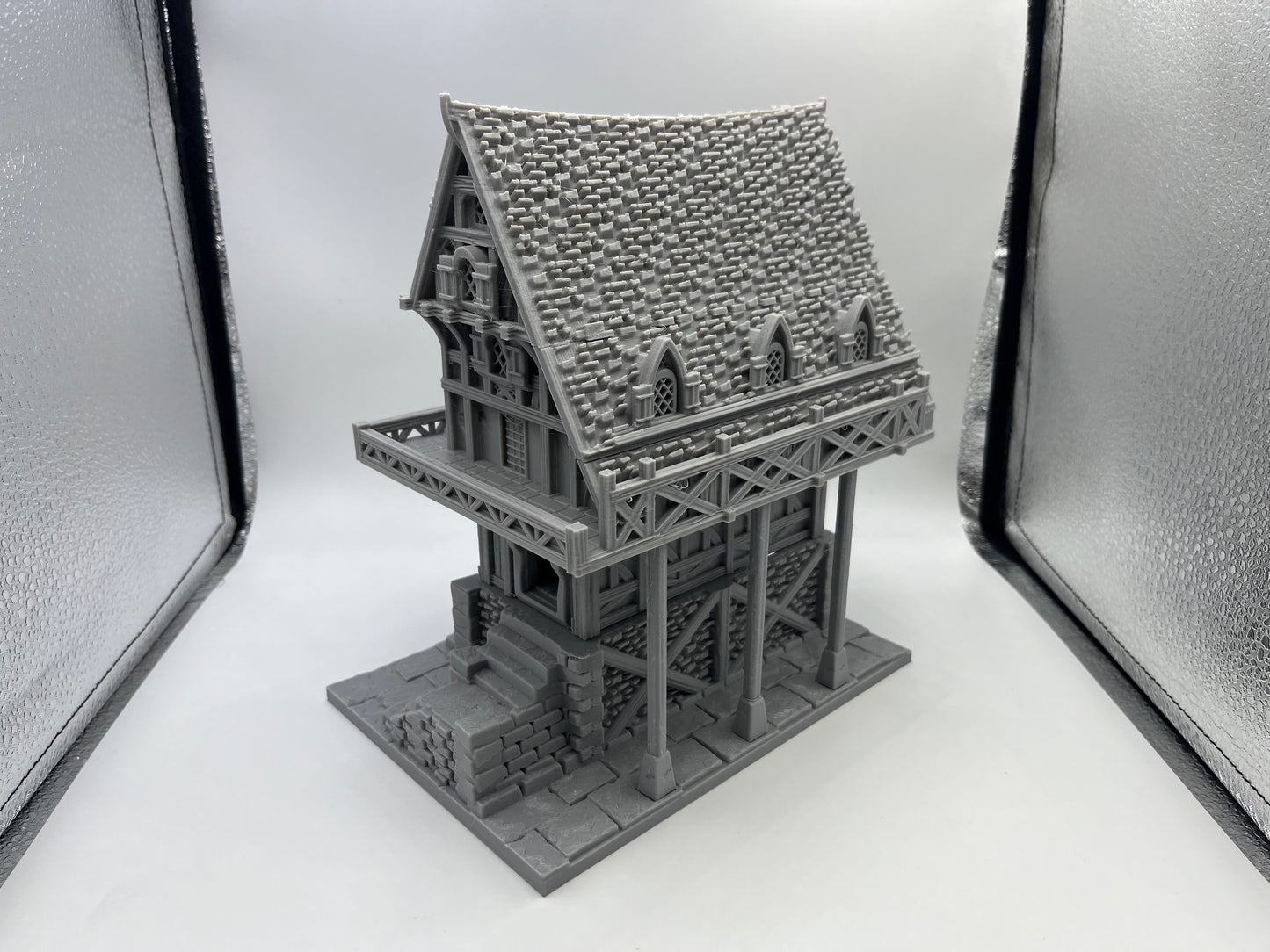 Paintable Tabletop Miniature Building Terrains Compatible with D&D, Warhammer 40K - 18mm/28mm Scale Scenery with Medieval Gothic Architecture Style by HAUTICO