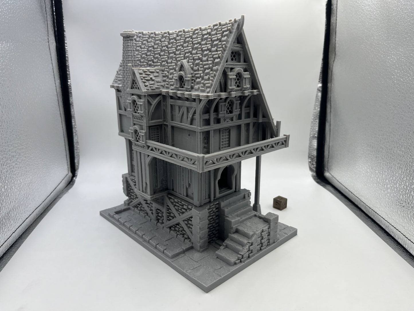 Paintable Tabletop Miniature Building Terrains Compatible with D&D, Warhammer 40K - 18mm/28mm Scale Scenery with Medieval Gothic Architecture Style by HAUTICO