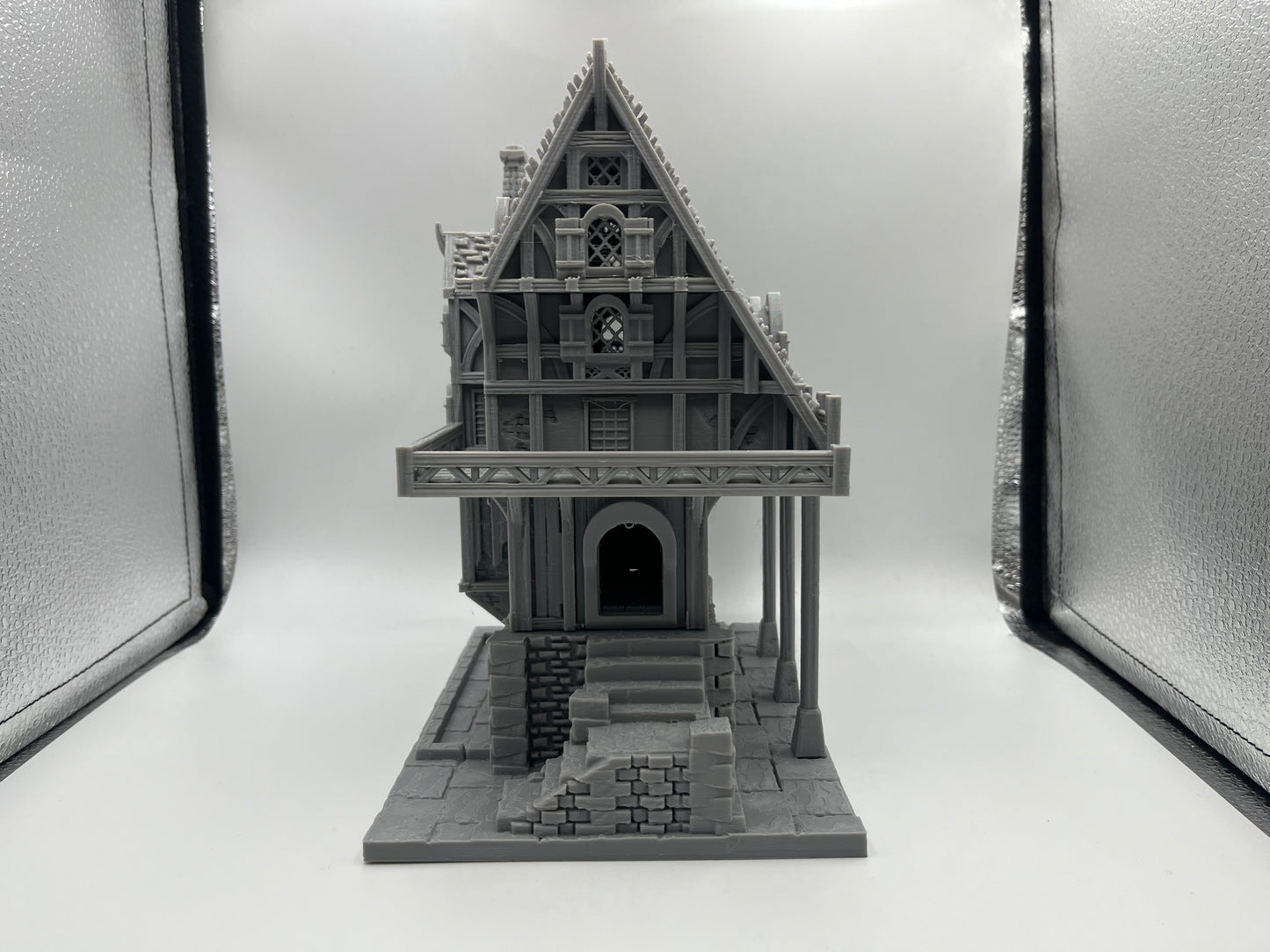 Paintable Tabletop Miniature Building Terrains Compatible with D&D, Warhammer 40K - 18mm/28mm Scale Scenery with Medieval Gothic Architecture Style by HAUTICO