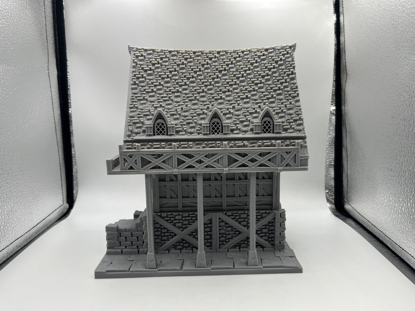 Paintable Tabletop Miniature Building Terrains Compatible with D&D, Warhammer 40K - 18mm/28mm Scale Scenery with Medieval Gothic Architecture Style by HAUTICO